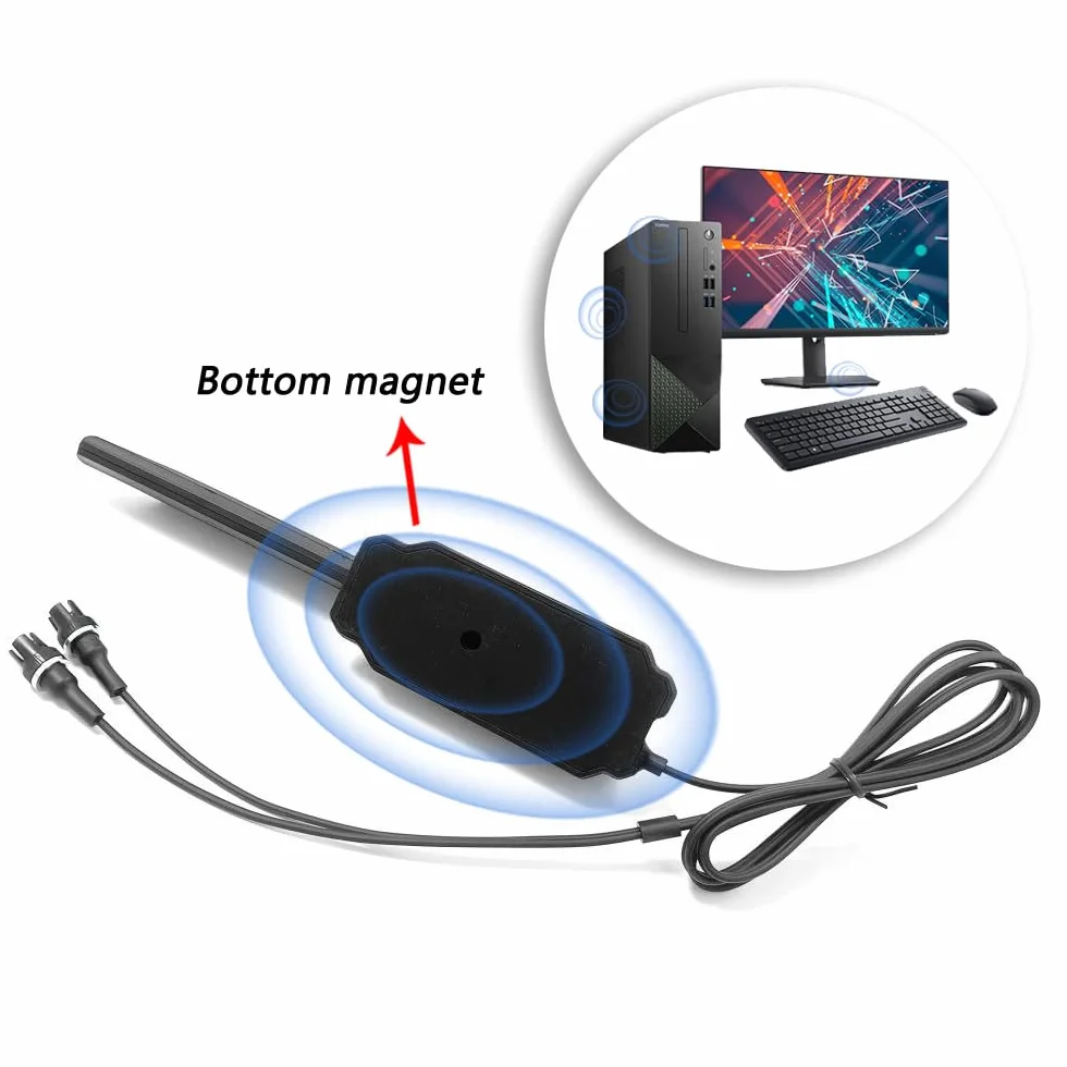 Gintai Antena WiFi 7 dla ASUS ROG Crosshair X870E/STRIX B850 B860 X870 Z790 Z890/ Maximus Z890 Z790 WLAN Amplifiers WiFi 7 Tri-Band 12dBi Bluetooth 5.4, podstawa magnetyczna (czarna)