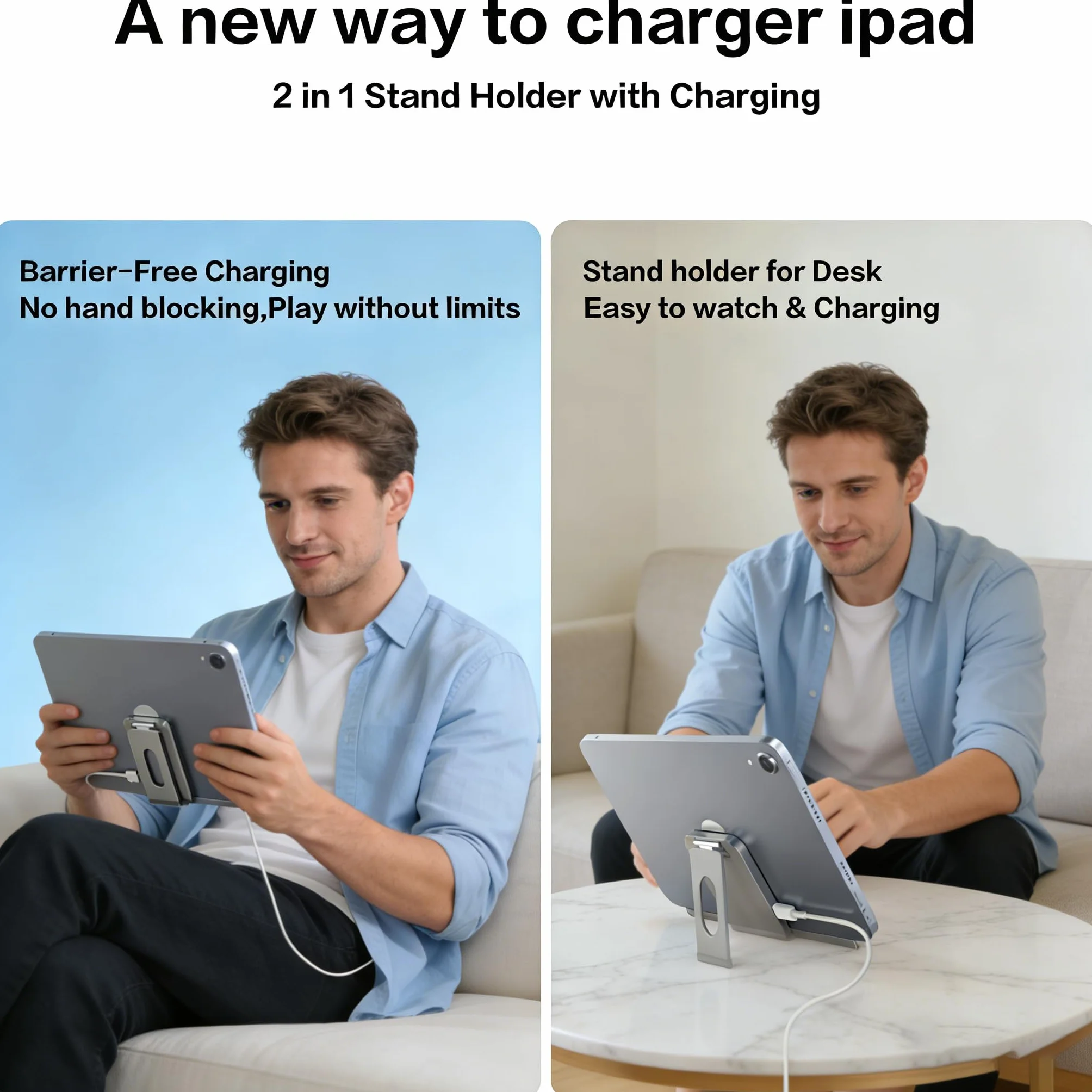 Magnetyczna bezprzewodowa ładowarka do iPada 10. generacji 18 W Smart Connector stojak szybkie ładowanie z kablem USB-C