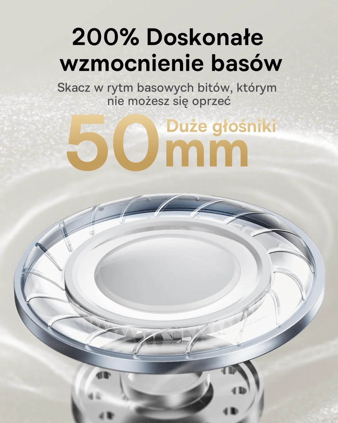 Baseus Bezprzewodowe słuchawki z redukcją szumów Bluetooth LDAC Hi-Res 65h