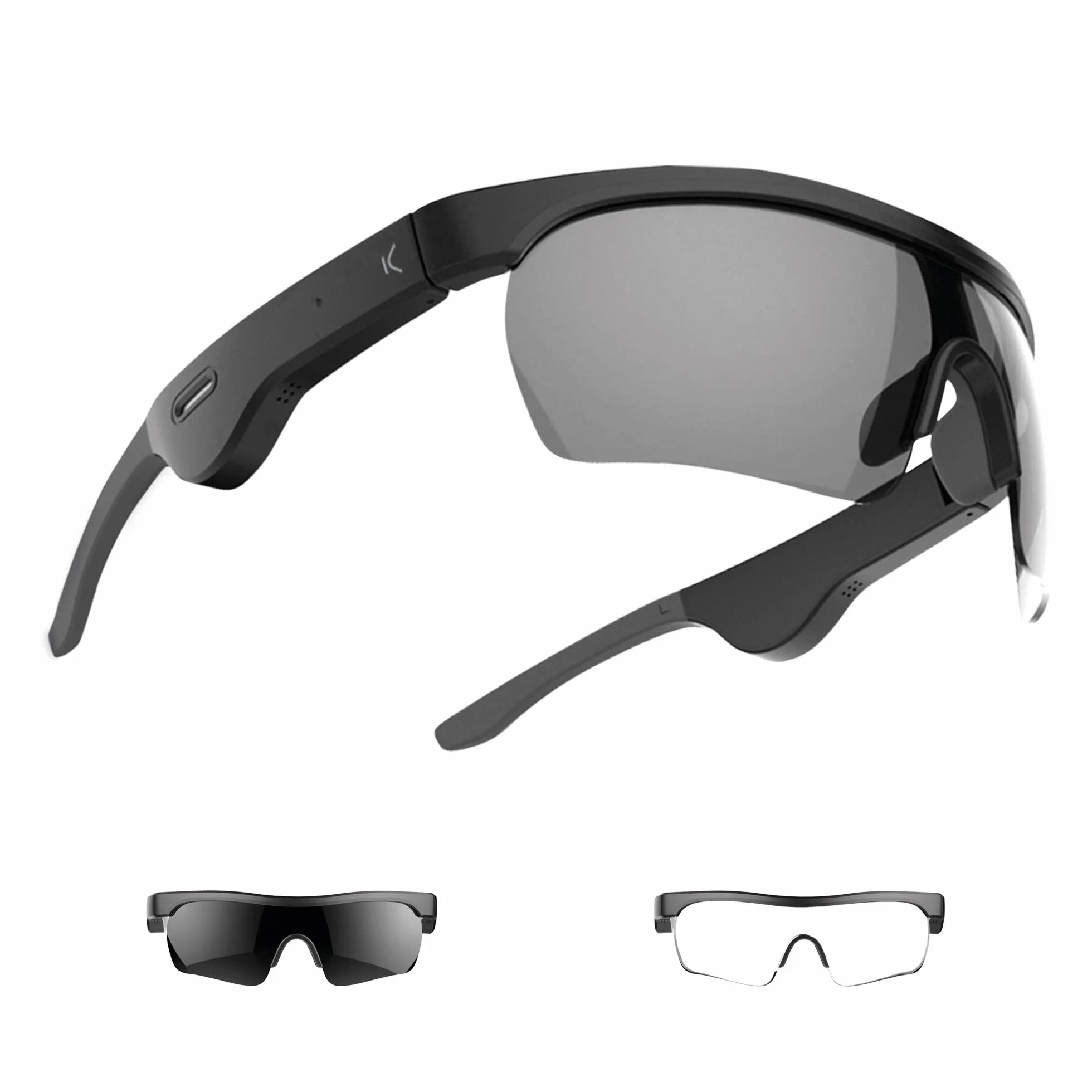 KSIX Phoenix Inteligentne okulary przeciwsłoneczne z bezprzewodowymi słuchawkami Wodoodporne. 6,5 h autonomia prywatny dźwięk Okulary sportowe Kategoria 3. Zestaw głośnomówiący Podwójny obiektyw