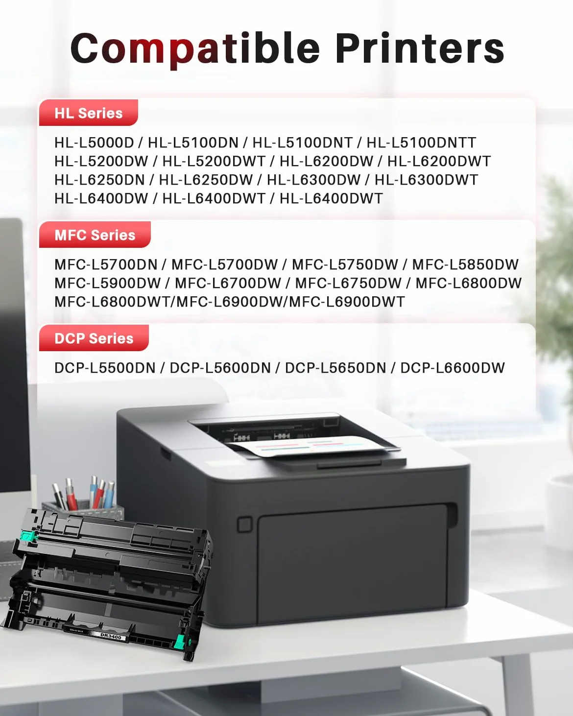 DR3400 for Brother DR-3400 Drum for Brother DCP-L5500DN L6600DW HL-L5000D L5100DN L5200DW L6250DN L6300DW L6300DWT L6400DW L6400DWT MFC-L5700DN L55500DN L5500DN 700DN LL57700DN L57700DN 500DW