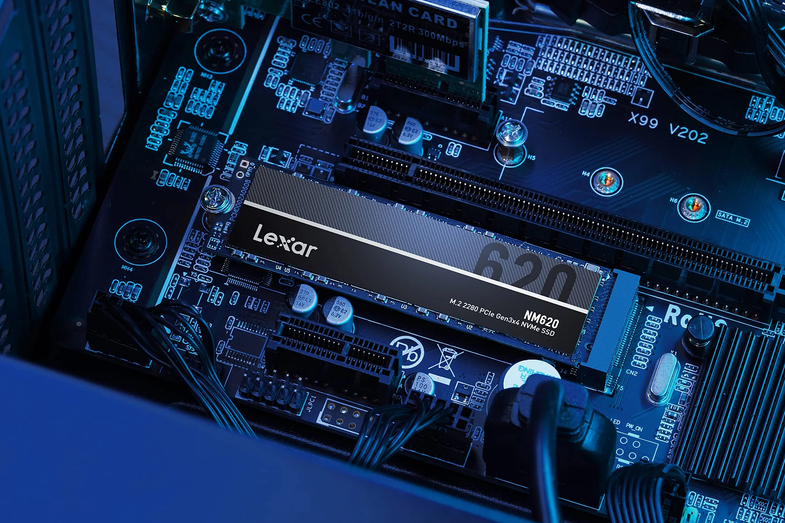 Lexar NM620 512GB SSD, M.2 2280 PCIe Gen3x4 NVMe 1.4 Wewnętrzny Dyski SSD, do 3500MB/s Odczyt , 2400 MB/s Zapisu, dla Entuzjastów Komputerów PC i Graczy