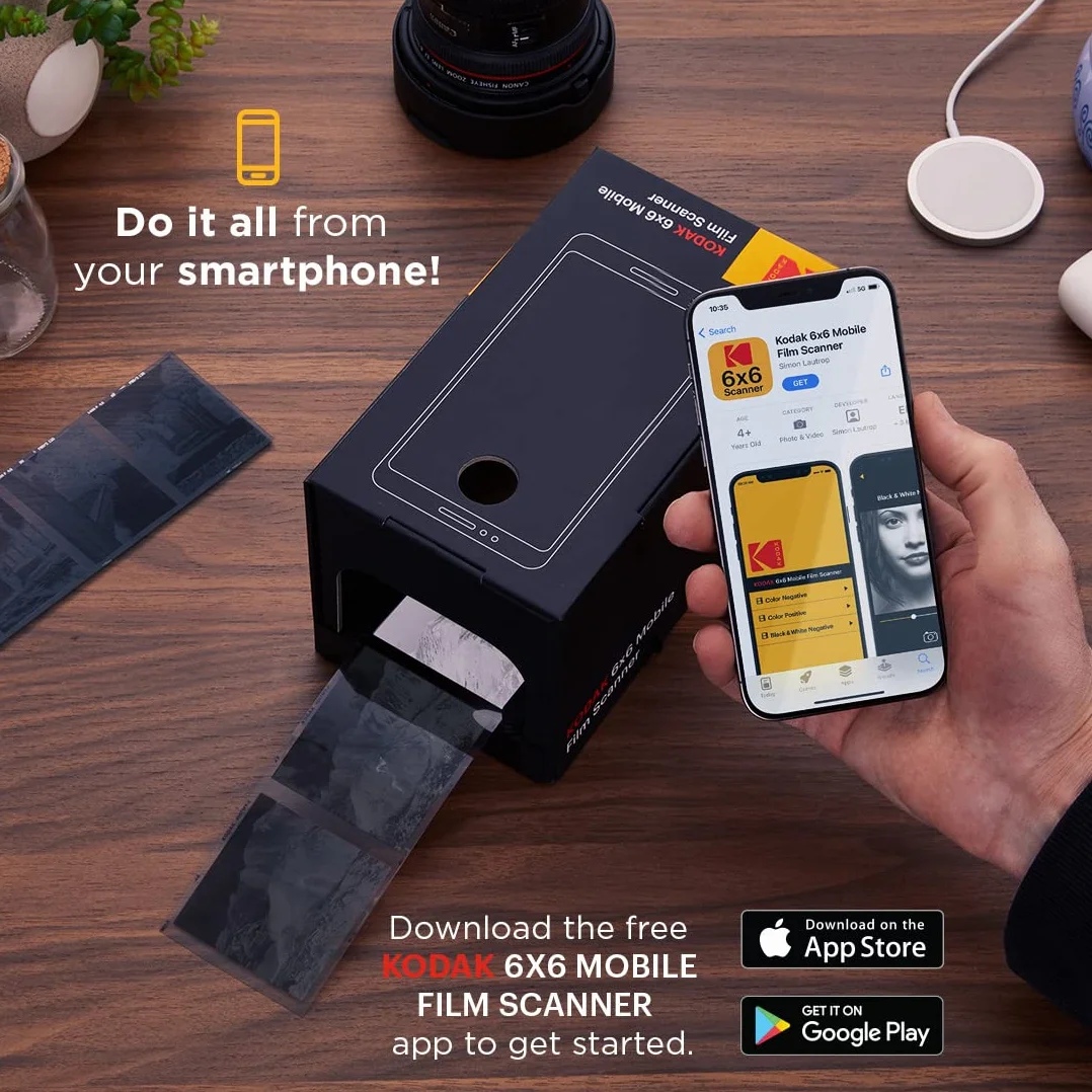 KODAK Mobilny skaner klisz 6x6 do slajdów i negatywów 120/220 na smartfon