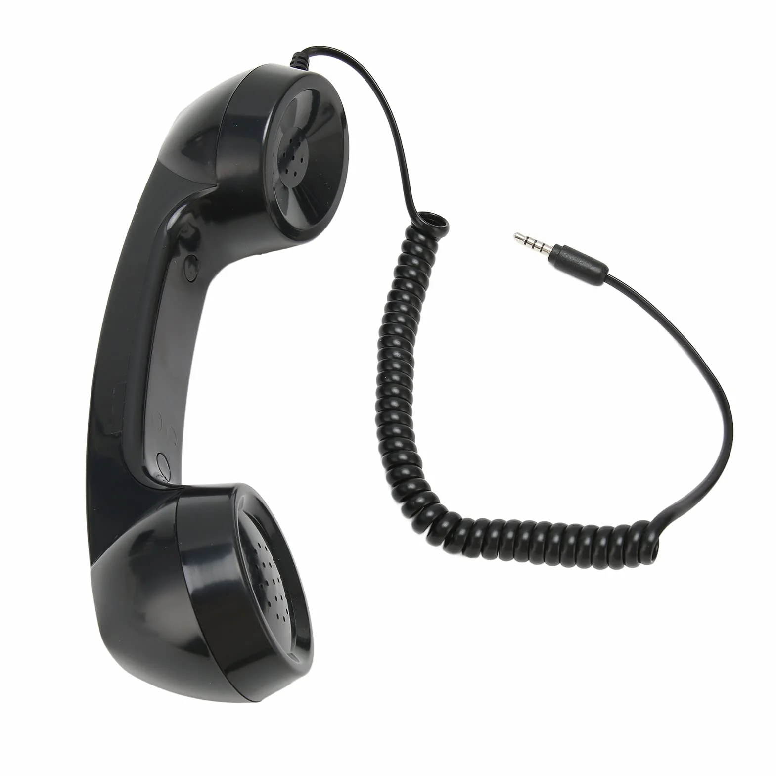 Zapasowa Słuchawka Telefoniczna, Retro Telefony Komórkowe, Odbiornik Telefonu Komórkowego z Przewodem Spiralnym o Długości 9 Stóp, odpowiedź Jednym Przyciskiem/regulacja (Czarny)
