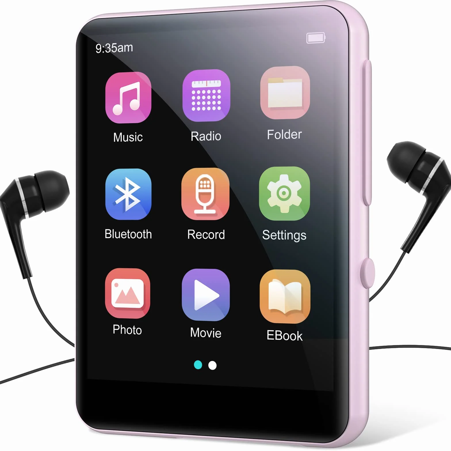 64 GB odtwarzacz MP3 z Bluetooth 5.0, odtwarzacz muzyki z wbudowanym głośnikiem HD, dźwięk HiFi, ekran dotykowy, radio FM, dyktafon, E-book, zestaw słuchawkowy, rozszerzalny 128 GB TF