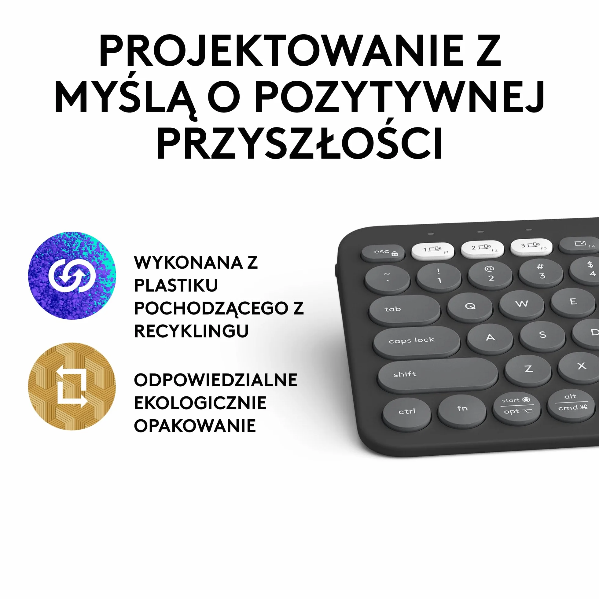 Logitech Pebble Keys 2 K380s Bezprzewodowa Klawiatura Bluetooth QWERTY Grafit