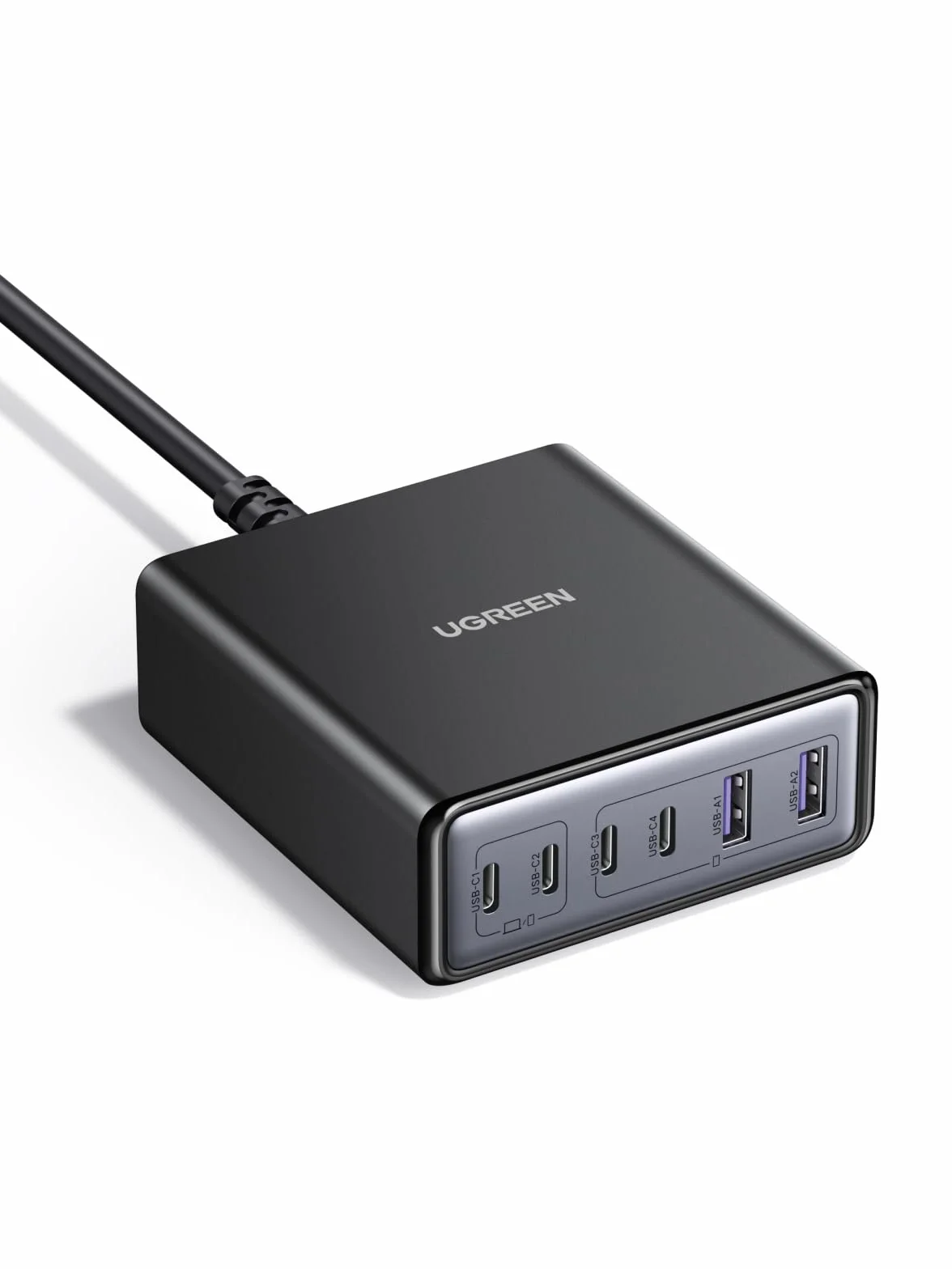 Ładowarka USB-C UGREEN 100 W, 6-portowa stacja ładująca, zasilacz GaN 65 W, szybka ładowarka PPS, uniwersalna, kompatybilna z MacBookiem Pro/Air, serią iPhone 17-8, Galaxy S25, A15, Pixel 9, iPad