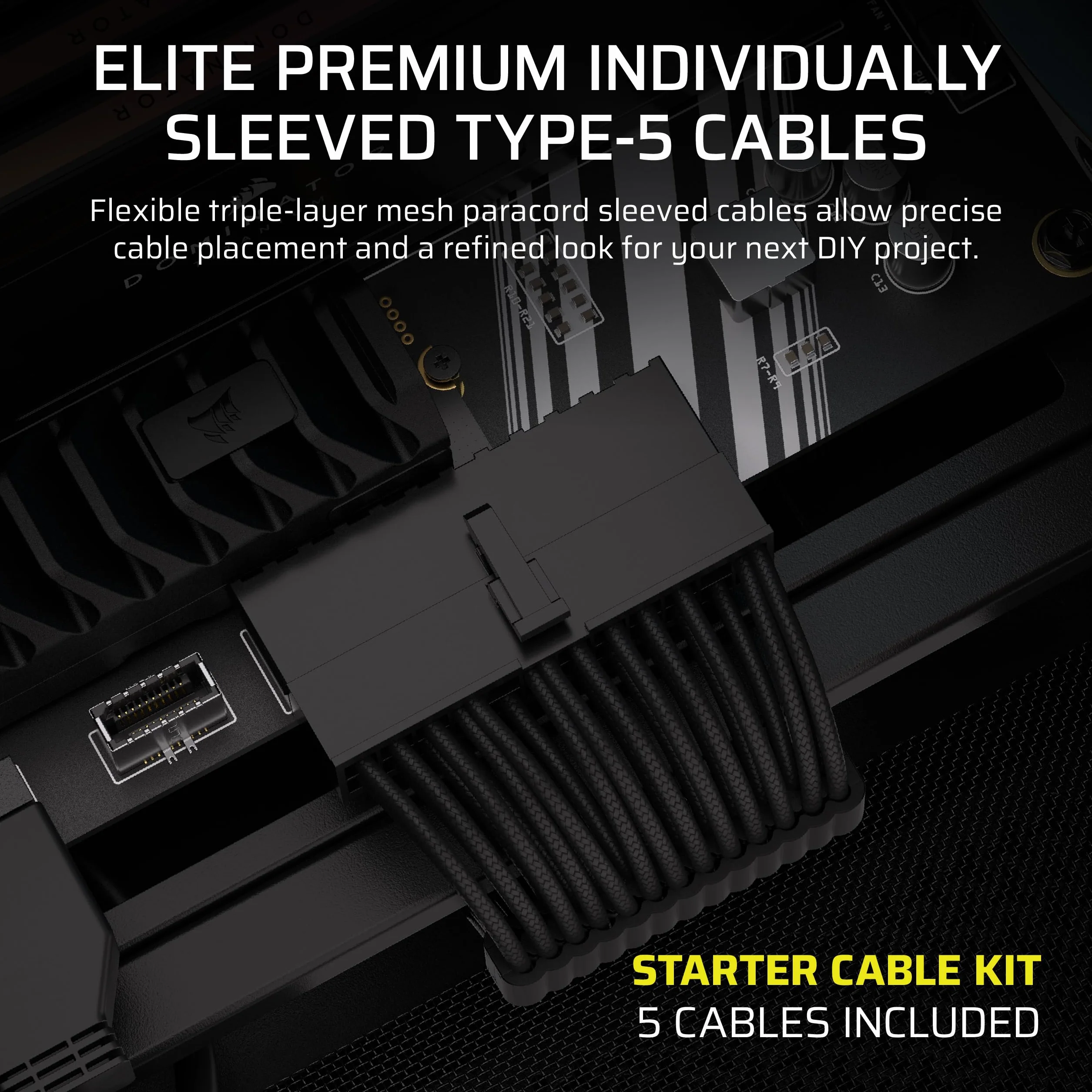 CORSAIR Elite Premium zestaw startowy z pojedynczym płaszczem zasilającym typu 5