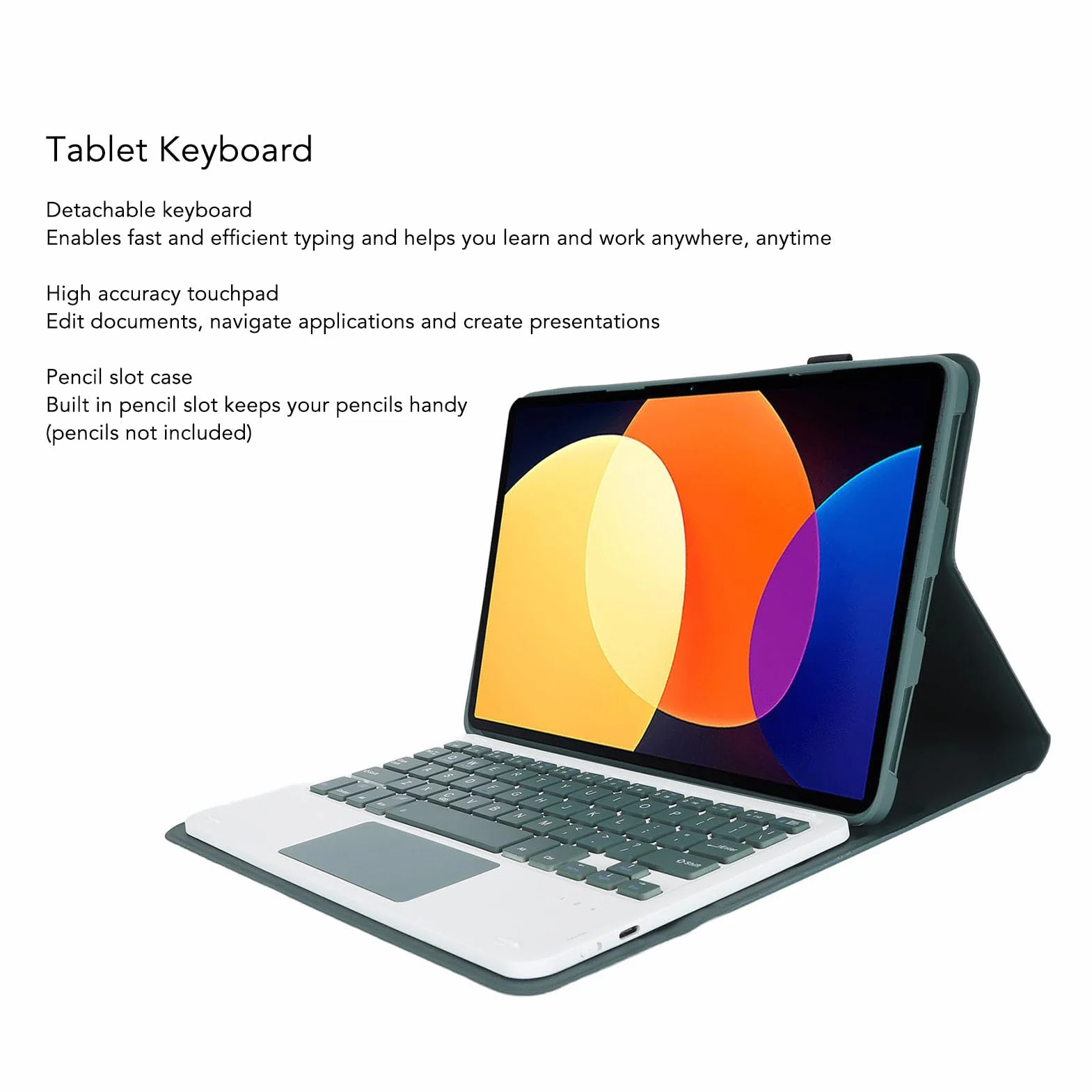 dla Mi Pad 5 i 5 Pro Etui z klawiaturą 11 Cali, Zdejmowana Bezprzewodowa Osłona Ochronna na klawiaturę Smukła, Lekka Klawiatura Magnetyczna BT dla Mi Pad 5 i 5 Pro (ciemnozielony)