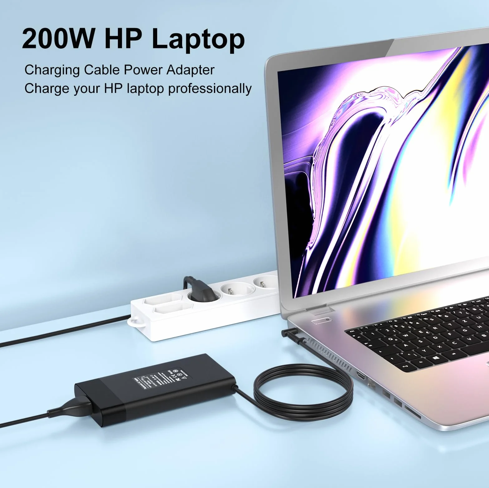 Ładowarka gamingowa do laptopa 200 W, kompatybilna z HP Omen Pavilion 15, 16, 17, Victus 15 16, Zbook 15 17 ZBook Fury Create Studio Envy 15 2020 TPN-DA10 TPN-CA23 TPN-LA21 TPN-DA23 adapter zasilania