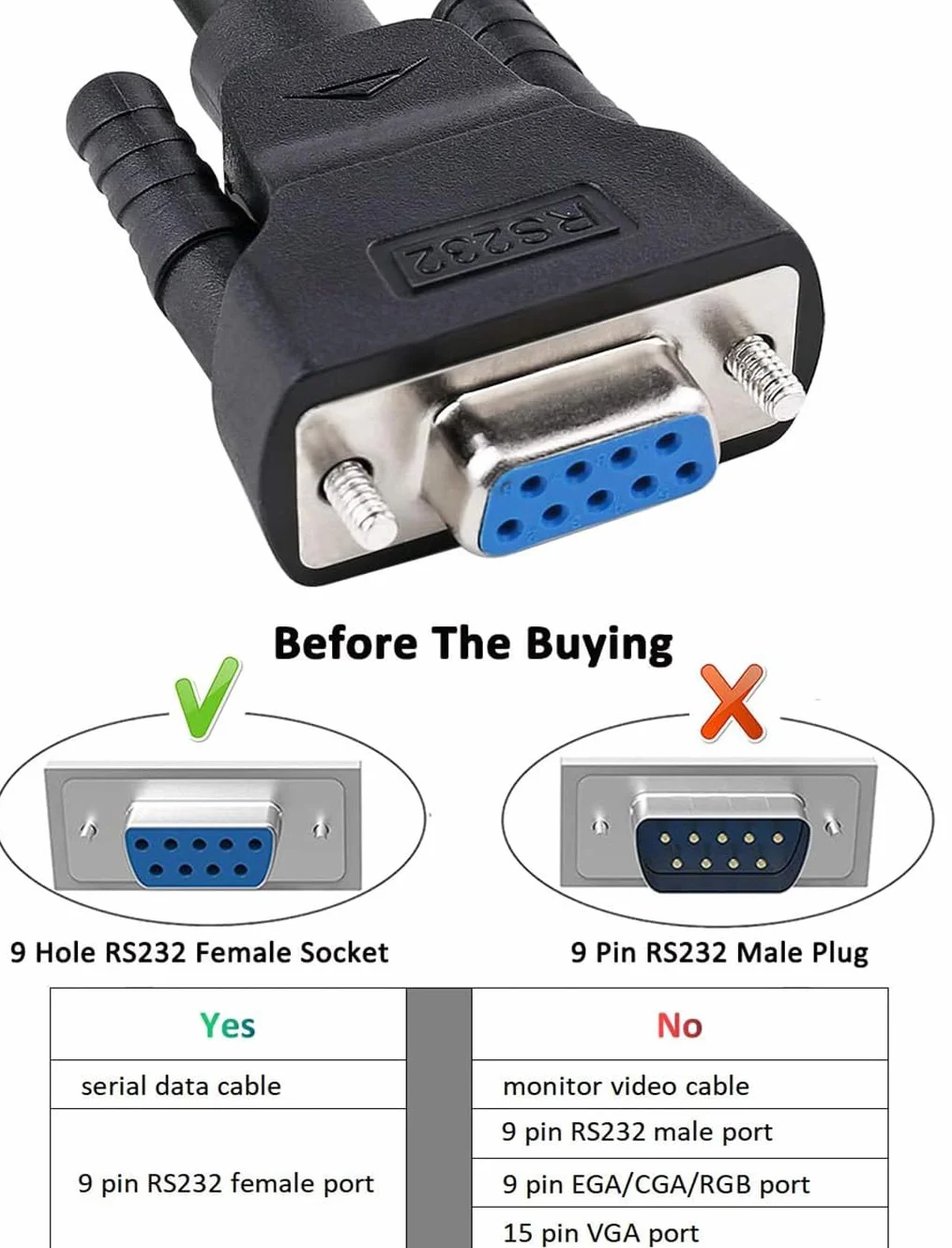 DTECH DB9 RS232 kabel szeregowy gniazdo do gniazda kabel zerowy modemowy krzyżyk TX RX do komunikacji danych (3 m, czarny)