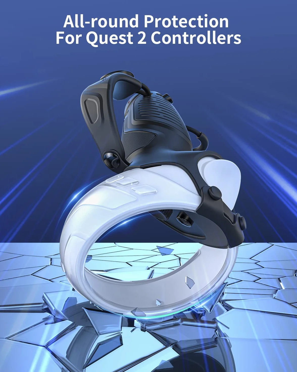 Oculus Quest 2 silikonowa osłona uchwytu z bateriami 1000 mAh kabel ładowania