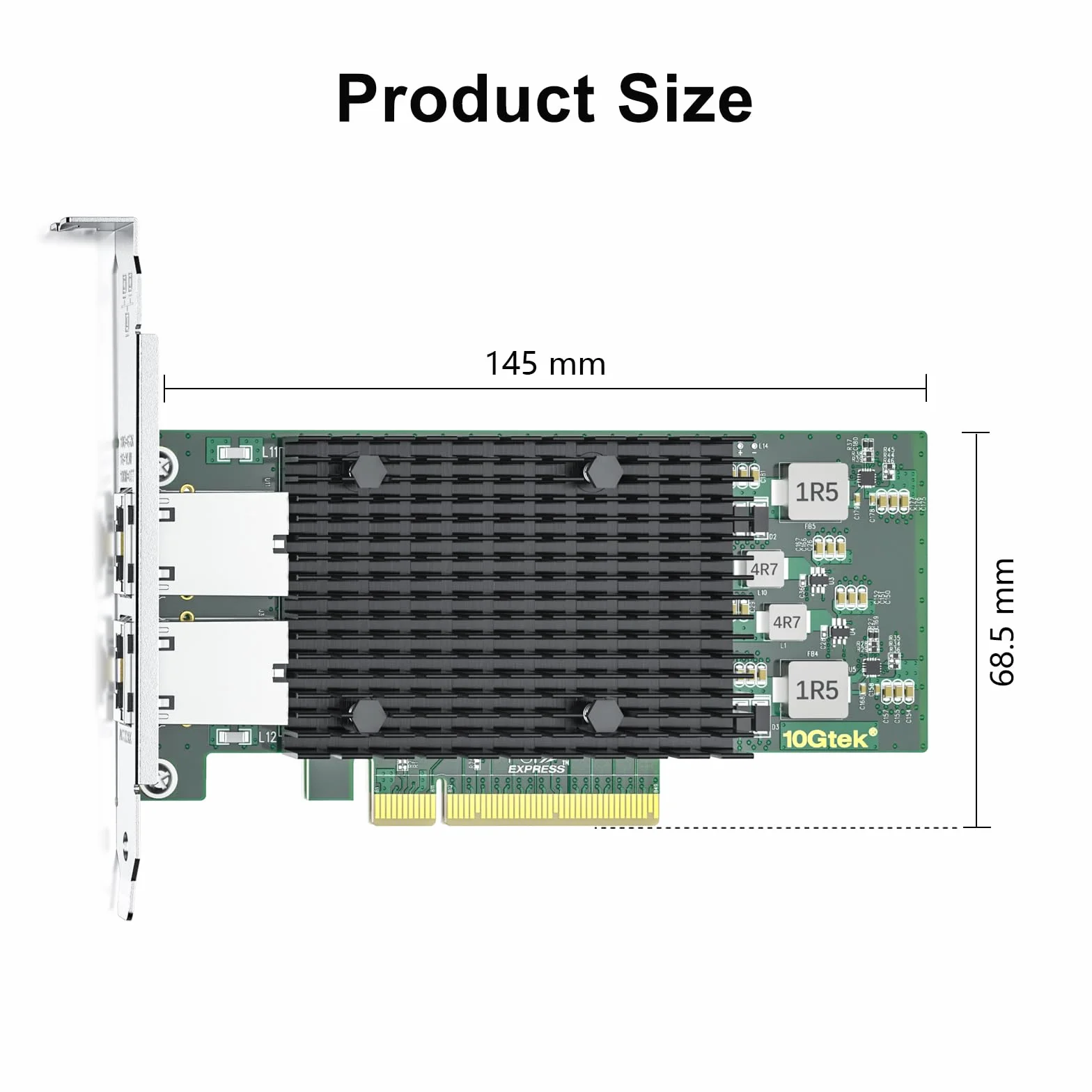 10Gtek® 10Gb PCI-E NIC Network Card, Dual Copper RJ45 Port, with Intel X540 Controller, PCI Express Ethernet LAN Adapter Support Windows Server/Windows/Linux/ESX, Compare to Intel X540-T2