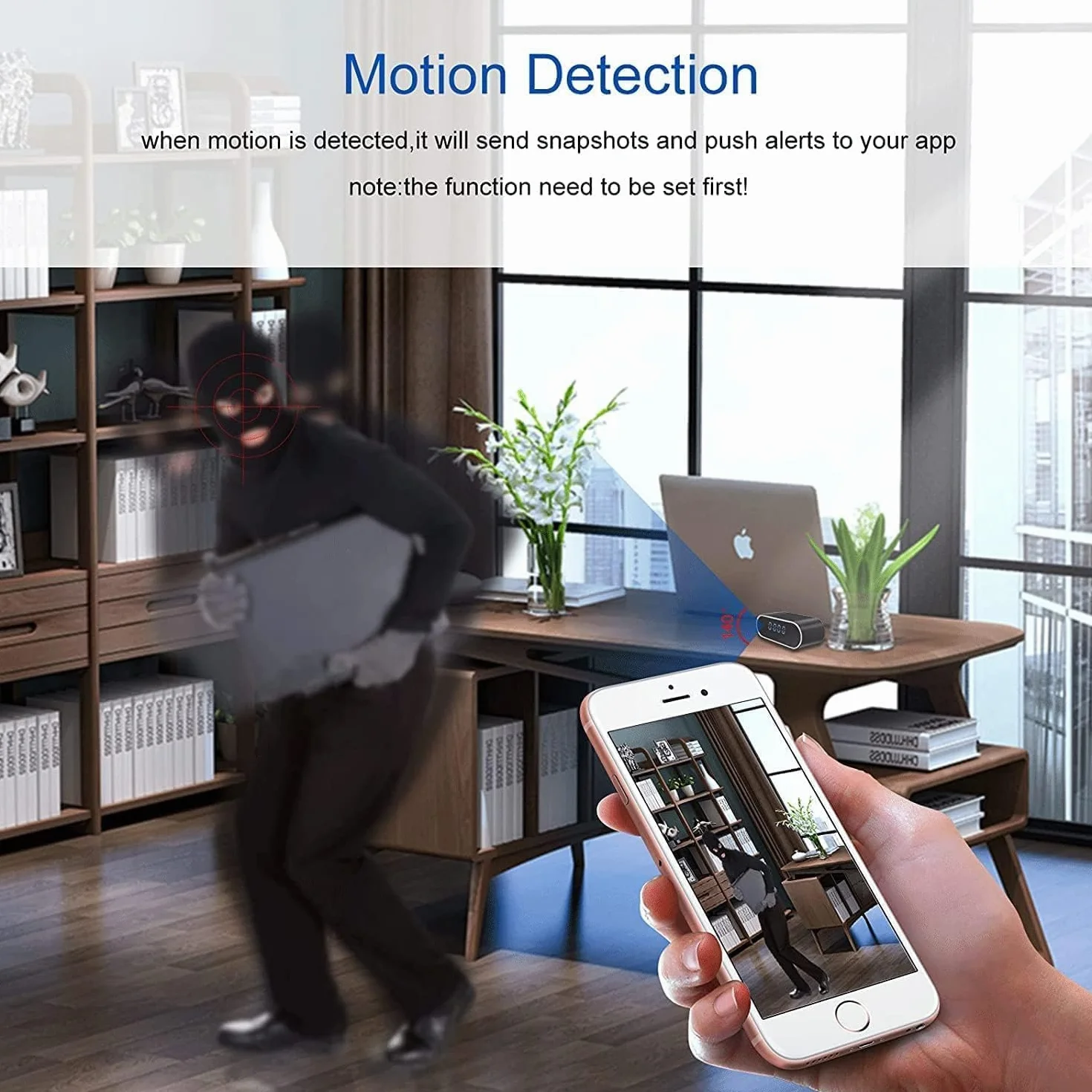 Budzik 4K FULL UHD WiFi czerwona kamera szpiegowska kamera wideo Mini DV Przenośny rejestrator wideo Obsługa Android iPhone App Vista Pilot 140 Kąt widzenia w nocy Wykrywanie ruchu