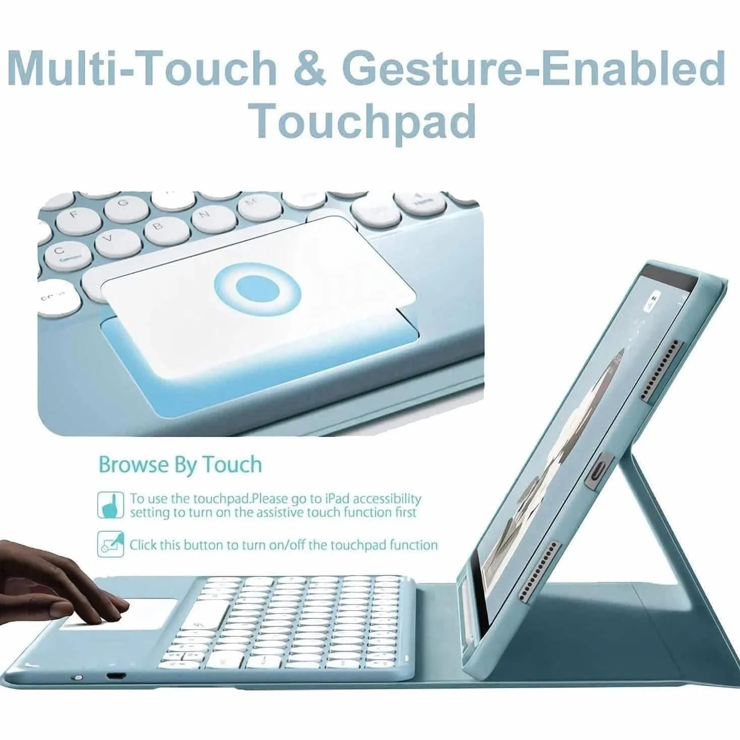Keyboard Case for Huawei MatePad 11,5 cala 2025, z 7-kolorowym podświetleniem, odłączaną bezprzewodową klawiaturą Bluetooth z touchpadem, ultracienką, wielokątną osłoną i myszką,Purple