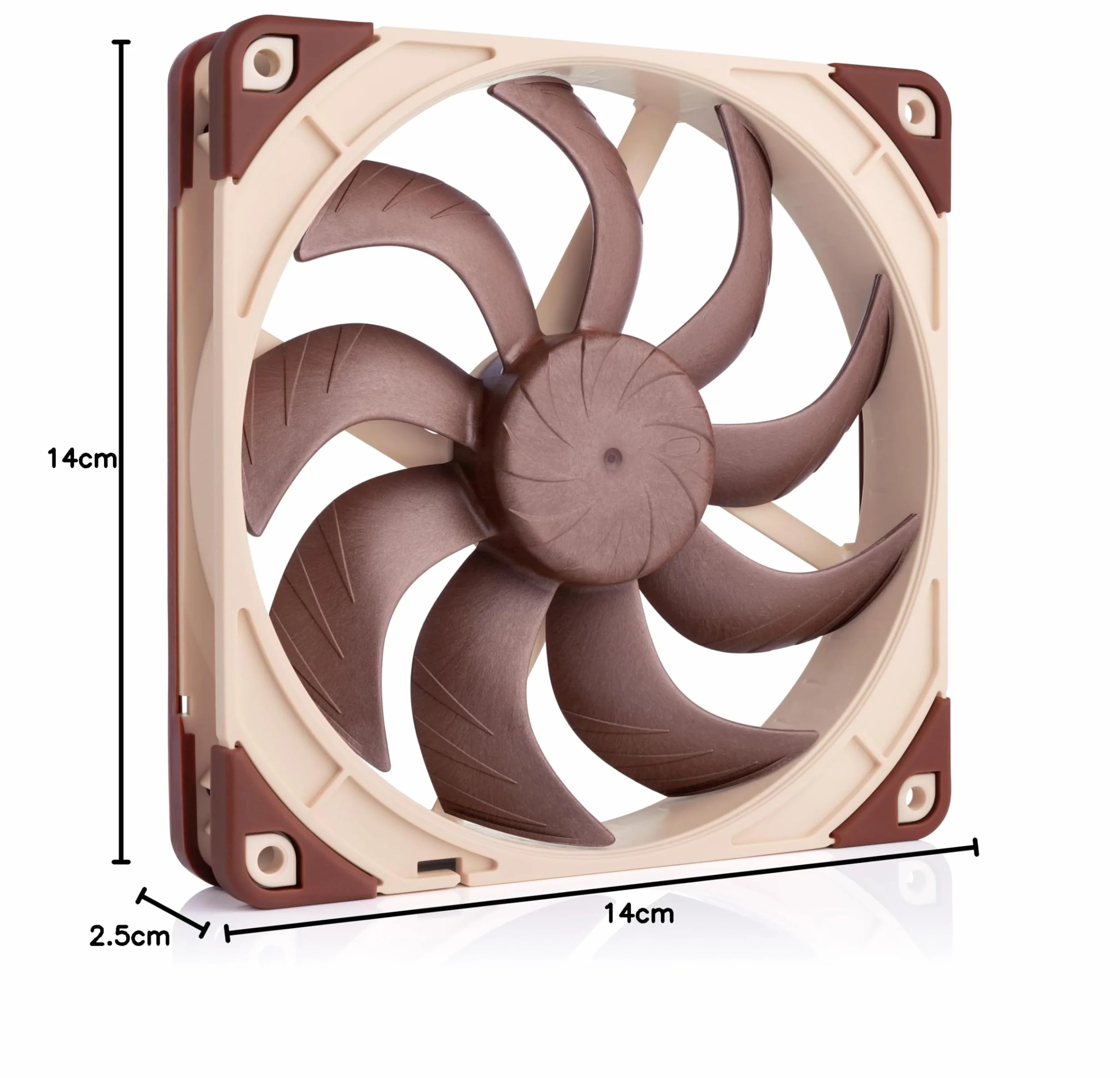 Noctua NF-A14x25 G2 PWM, 140-milimetrowy Cichy Wentylator Komputerowy Klasy Premium, 4-Pinowy (Brązowy)