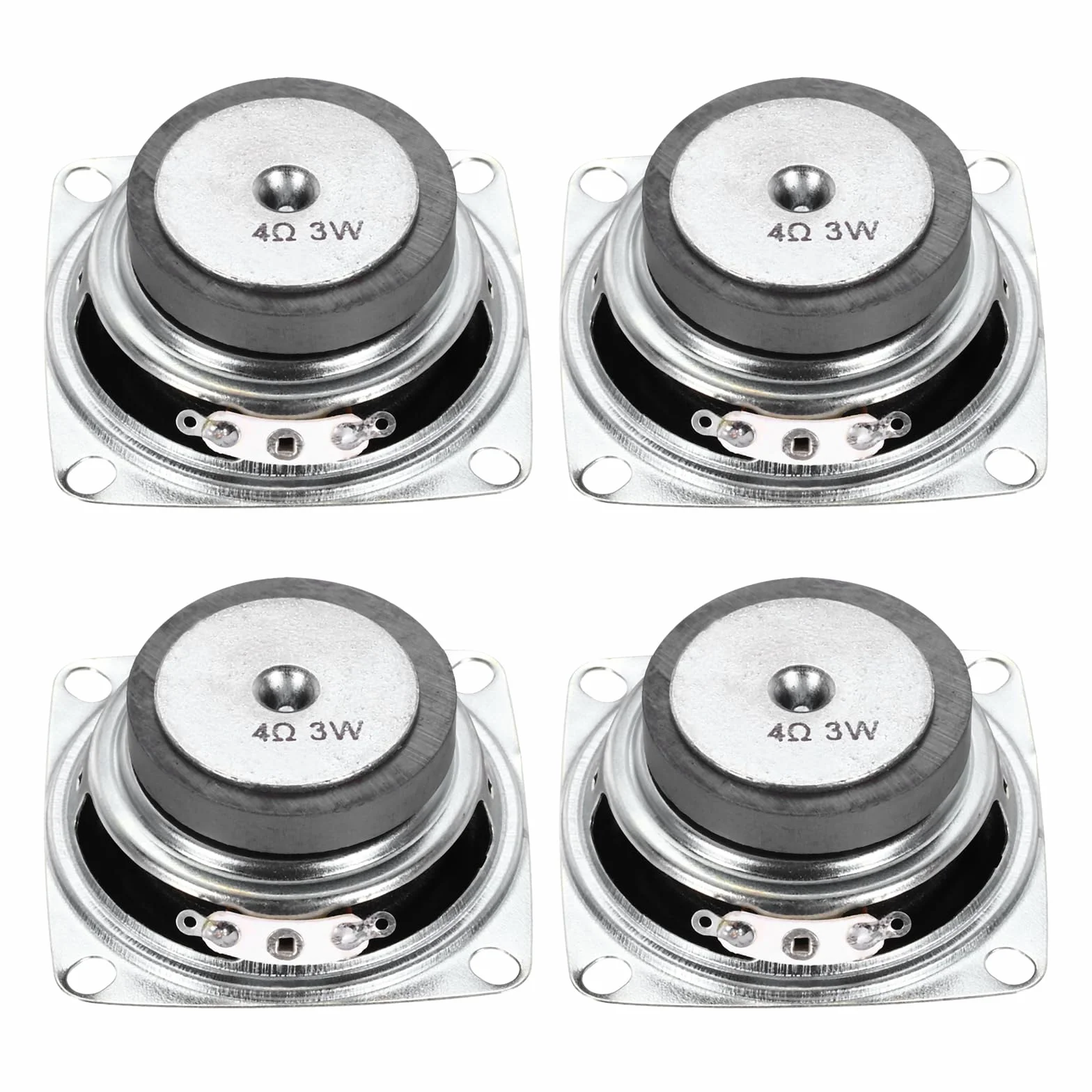 QUARKZMAN 4 szt. 3 W 4 Ohm małe głośniki metalowa obudowa kwadratowy zewnętrzny magnetyczny głośnik do głośników Mini DVD EVD przenośny przenośny multimedialny samochód reklamowy