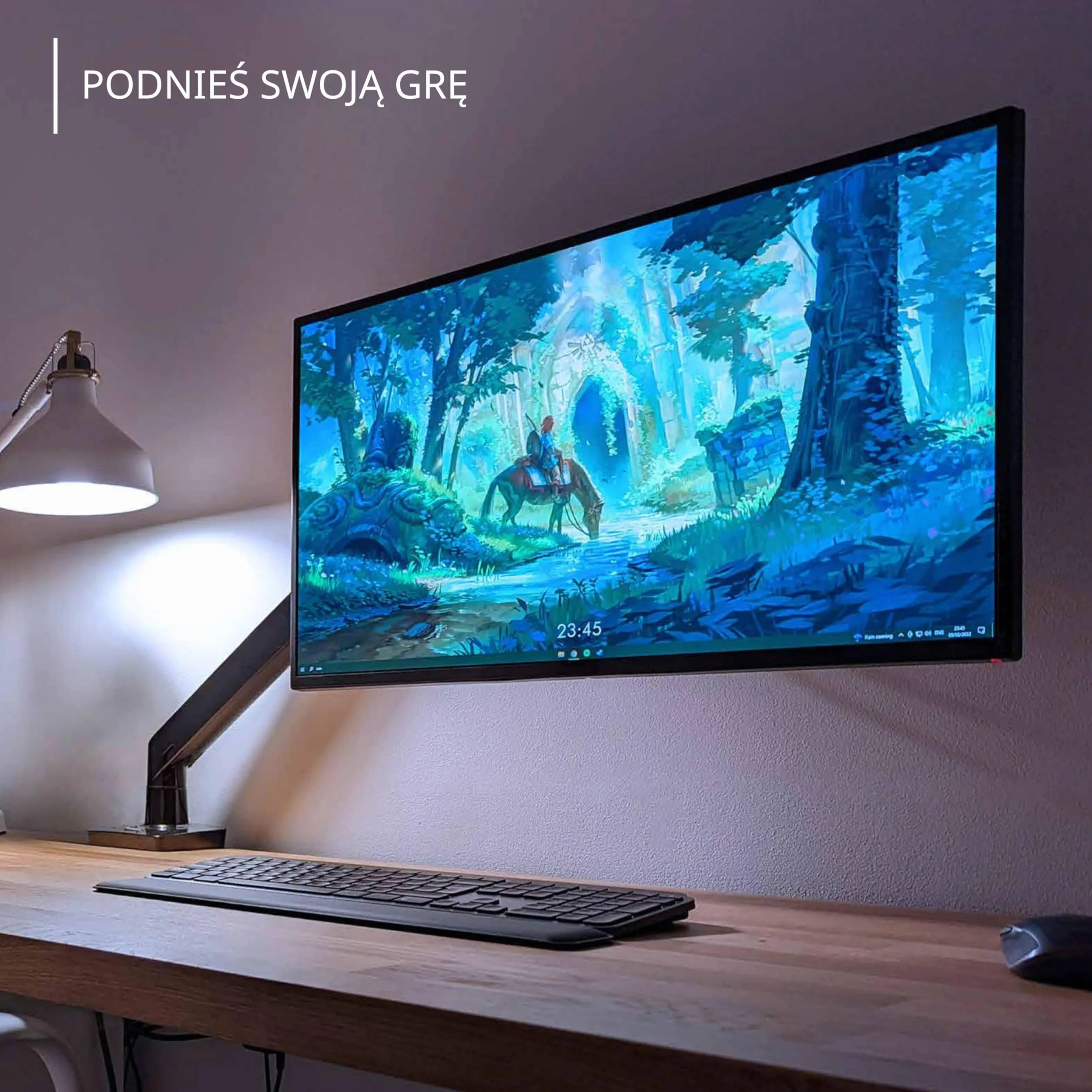 Invision Uchwyt Biurkowy na Sprężynie Gazowej do Monitora LCD LED 24-40 Cali 2-15 kg Czarny MX450