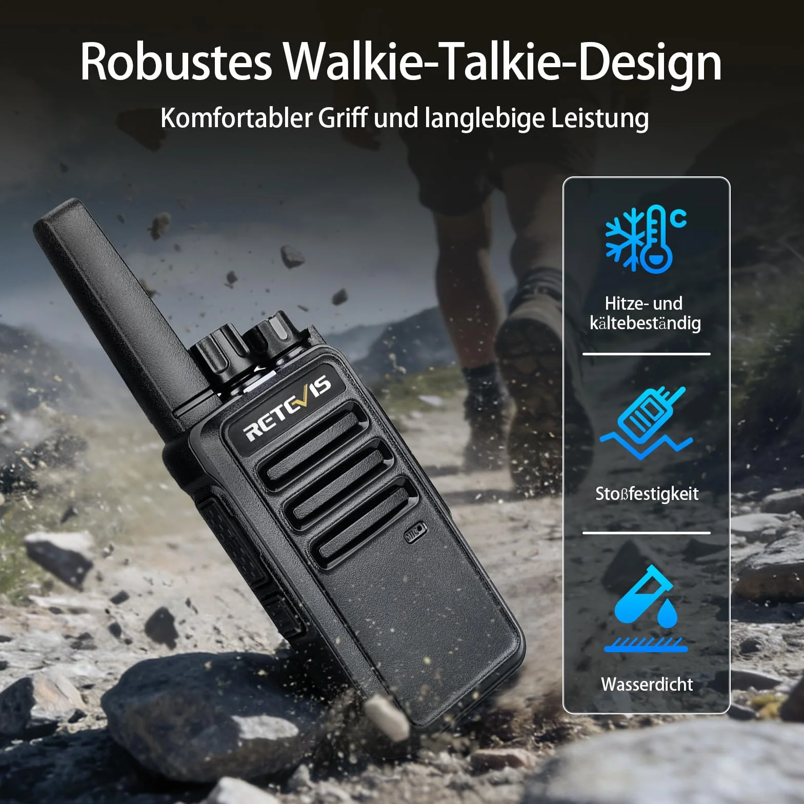 Retevis RT668 Walkie Talkie Krótkofalówki 16 Kanałów CTCSS/DCS VOX Akumulator 2 Sztuki