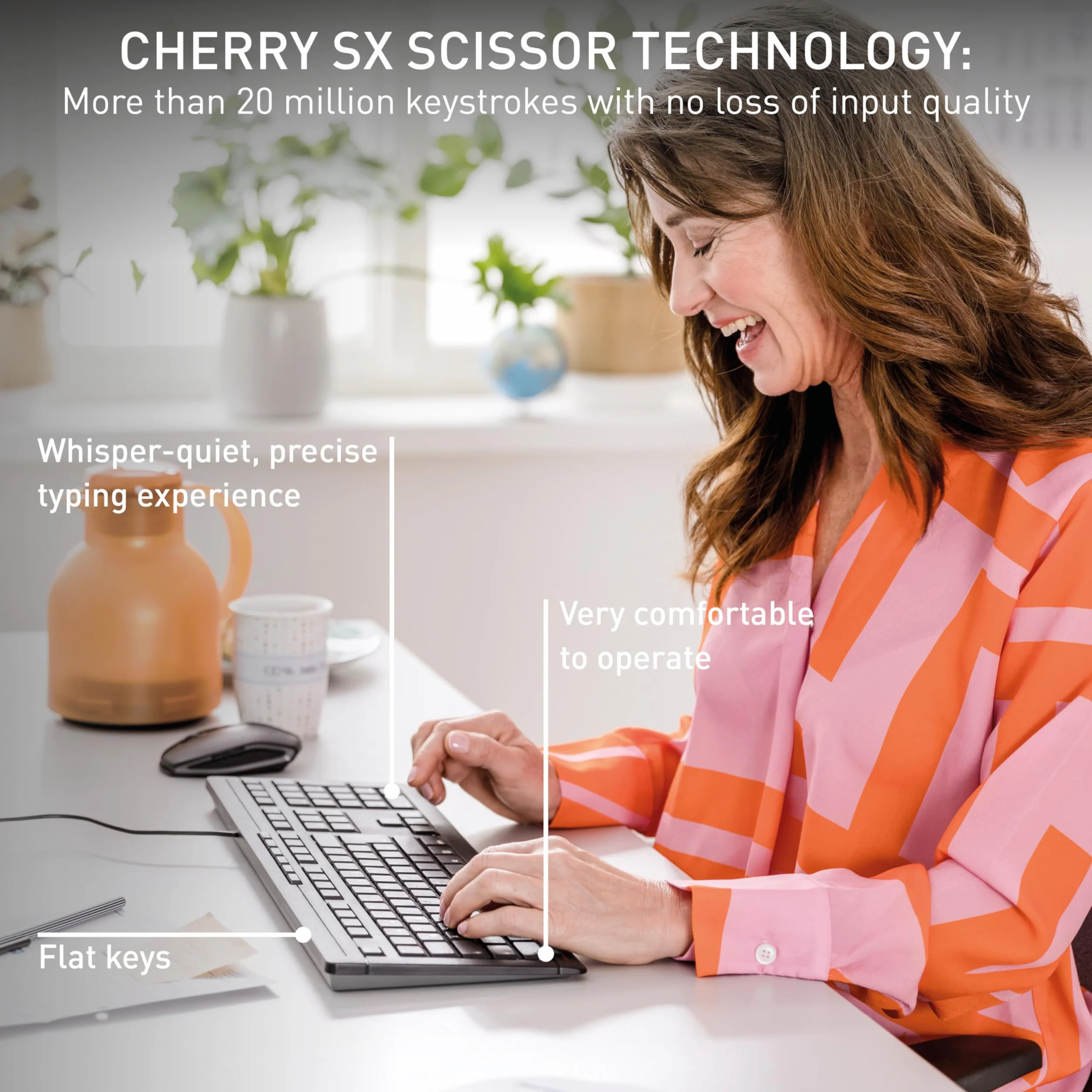CHERRY STREAM KEYBOARD Klawiatura Przewodowa Układ Niemiecki QWERTZ Cichy Czarny