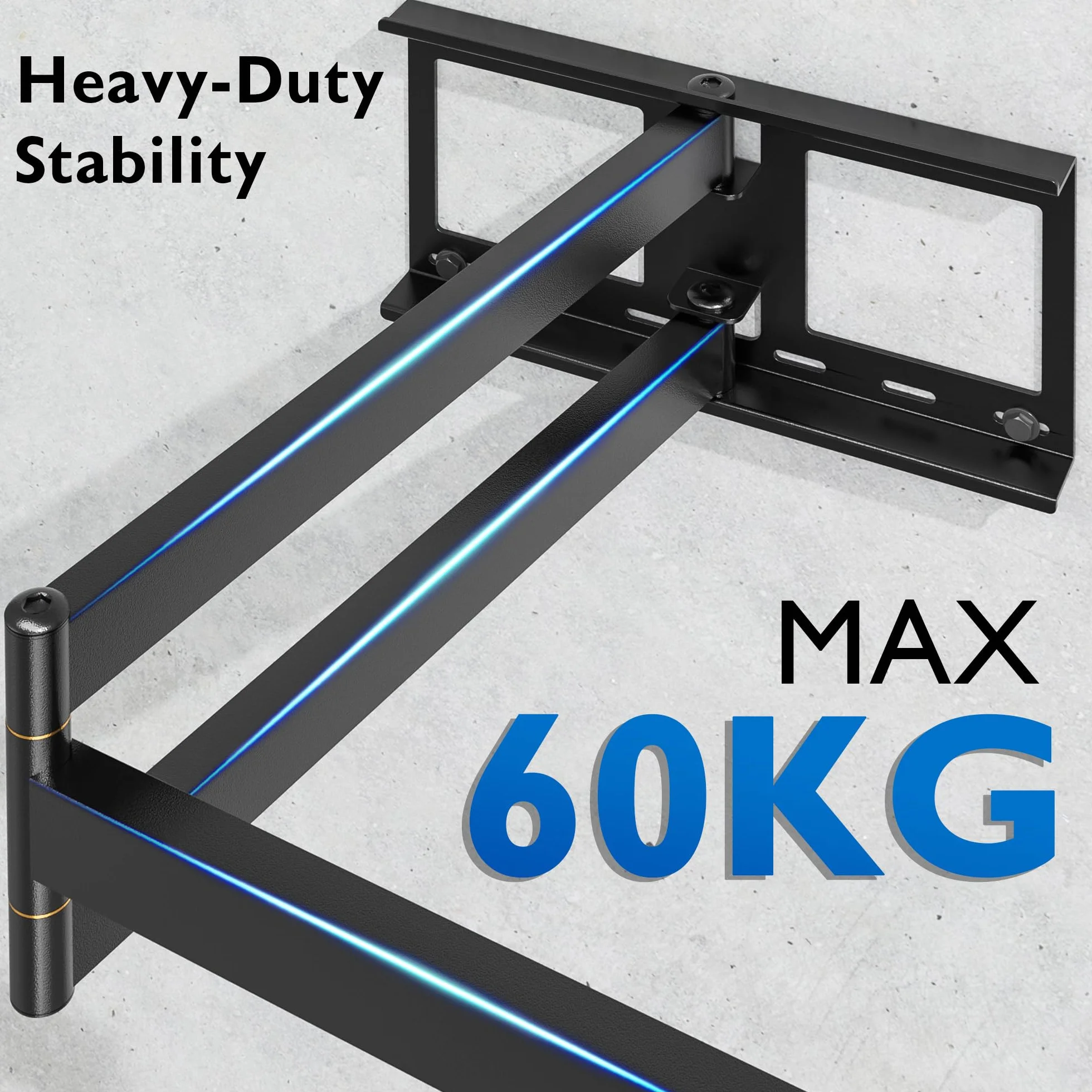 BONTEC uchwyt ścienny do telewizora 1040 mm, uniwersalny do ekranów 32–75 cali, regulowany ±90°, VESA 600x400 mm, 60 kg