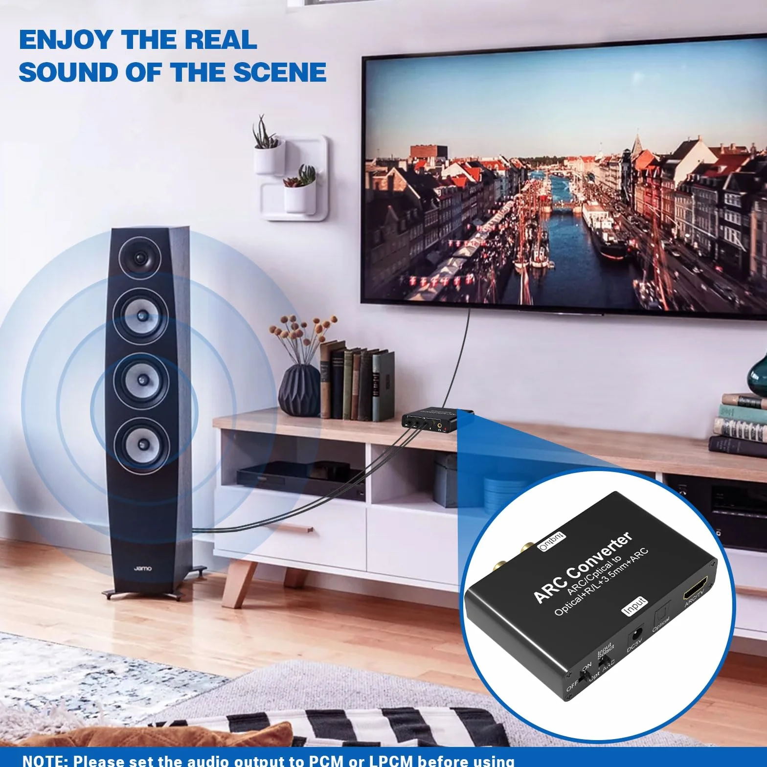 HDMI ARC Audio Extractor 192kHz przetwornica audio DAC, Tendach ARC/optyczny Toslink SPDIF do SPDIF RCA L/R 3,5 mm Aux Stereo Audio Adapter audio, HDMI ARC Audio TV Adapter i cyfrowy na analogowy