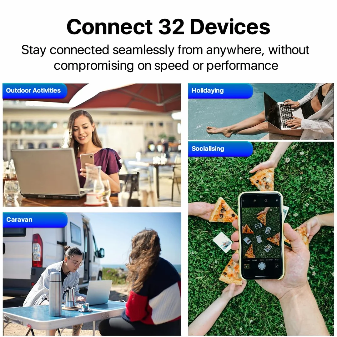 ZTE U10S Pro Blue, 4G+LTE Mobile Wi-Fi 6, odblokowany, niedrogi przenośny tracker podróżny, łączy 32 urządzenia, 3000 mAh, 10 godzin pracy baterii, działa we wszystkich sieciach na całym świecie