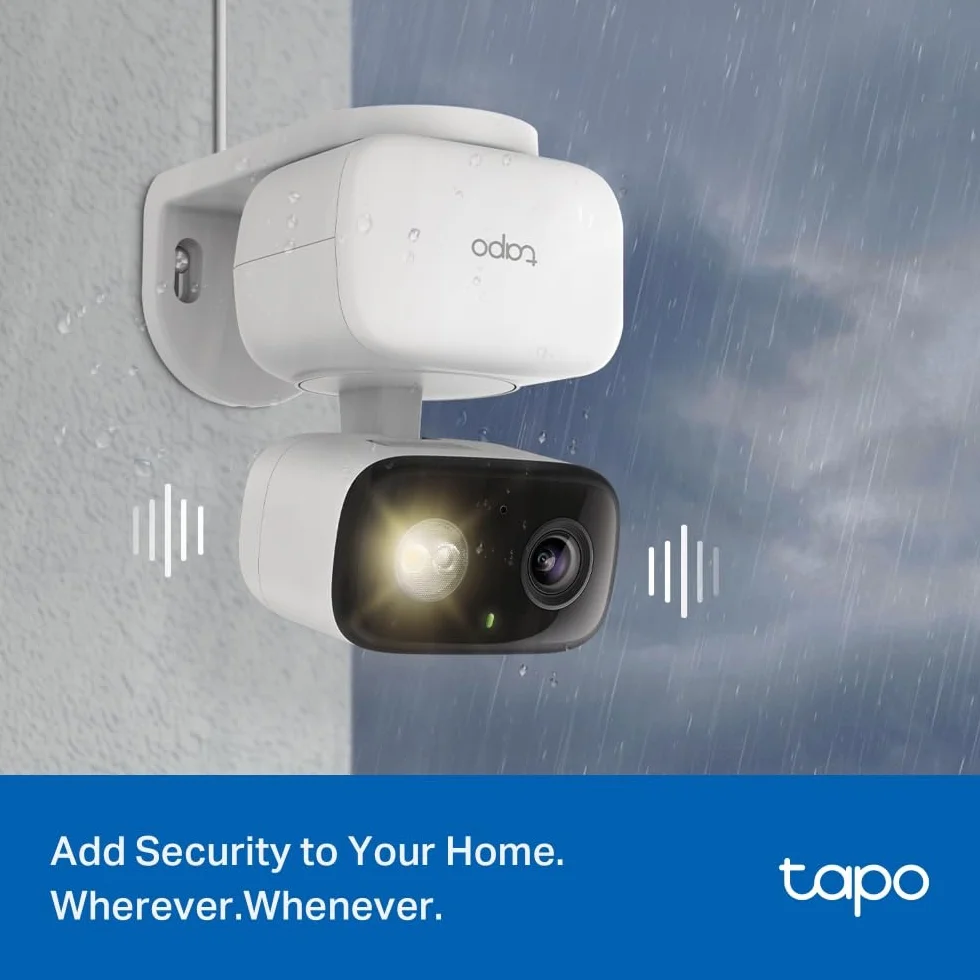 TP-Link Tapo C206 mini kamera do monitoringu z nagrywaniem, 1080p, zasięg 360°, do użytku wewnątrz i na zewnątrz, rozpoznawanie i powiadomienia, karta microSD do 512 GB, 105,3 × 77,8 × 69,8 mm
