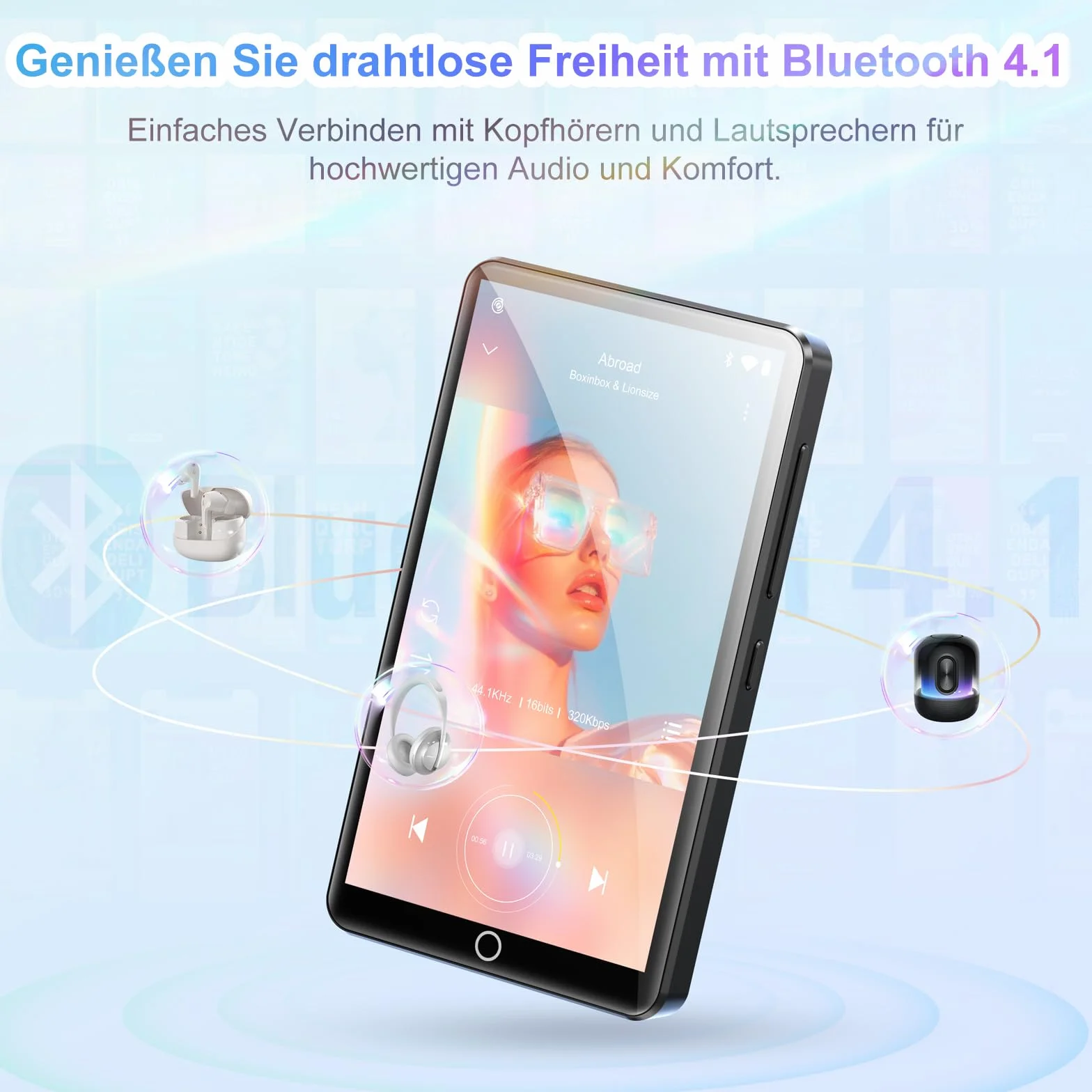 Odtwarzacz MP3 80 GB Bluetooth Wi-Fi 4,02" Ekran Dotykowy Android Player z Kamerą Radio FM