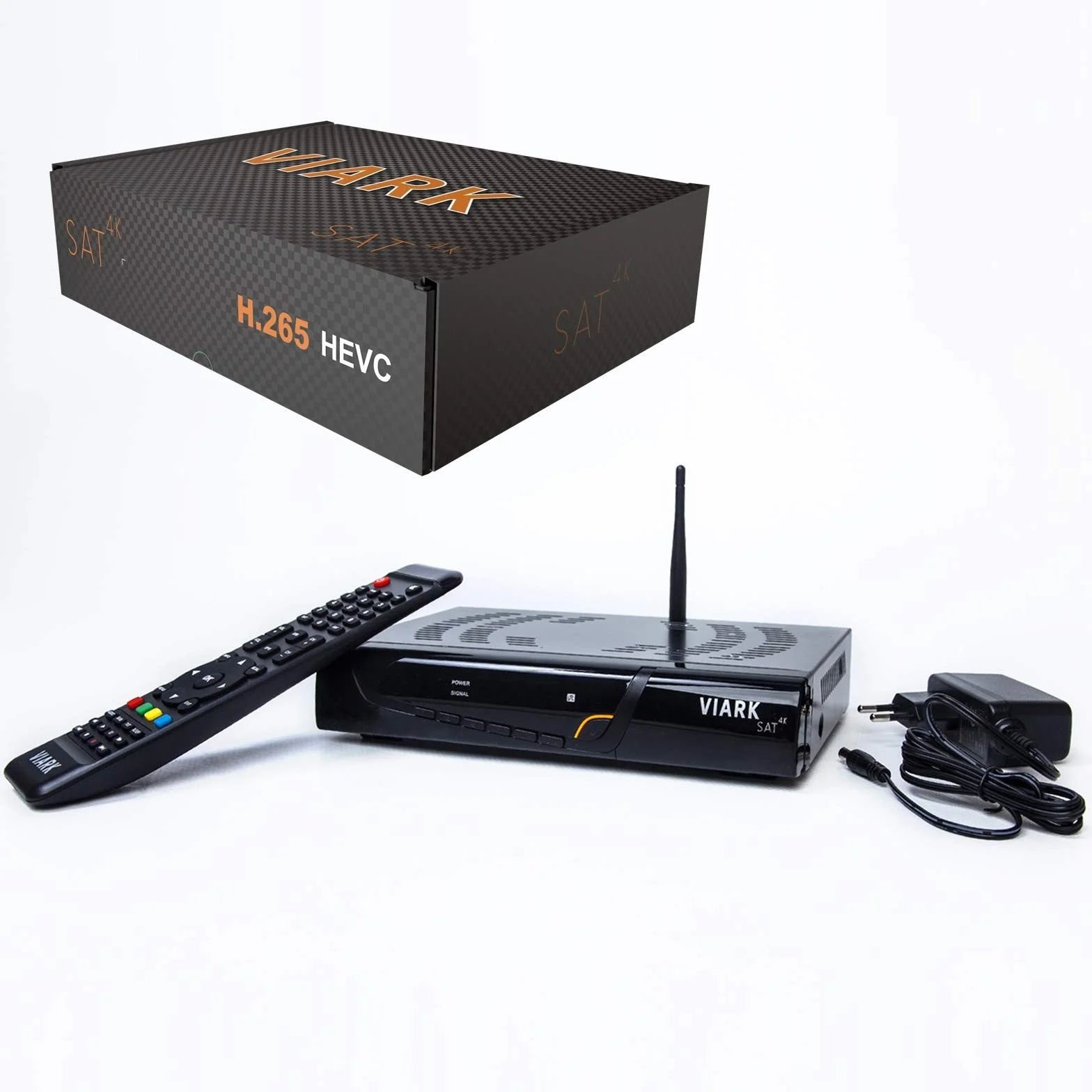 Viark SAT 4K – Tuner Satelitrany 4K UHD DVB-S2X wielostrumieniowy H.265 4000MIPS 1.0 GHz 60fps 10 Bit 3D, wyposażony w LAN, Wi-Fi USB Antena and Czytnik kart CA