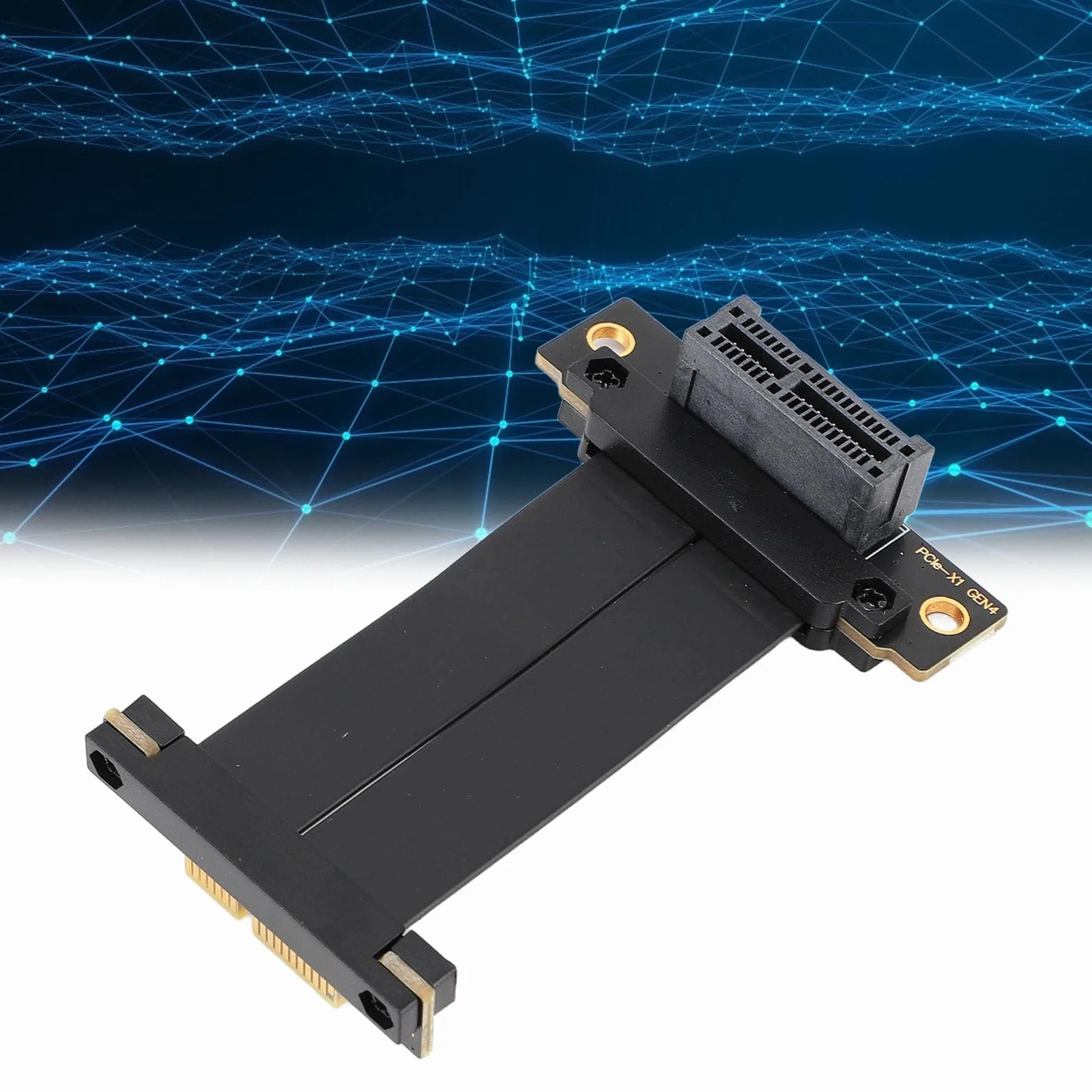 PCIe 4.0 X1 Przedłużacz Riser Kabel Dual 90 stopni kąt prosty GPU Riser kabel do M.2, WiFi, Firewire, USB, Sound Cards (5 cm)