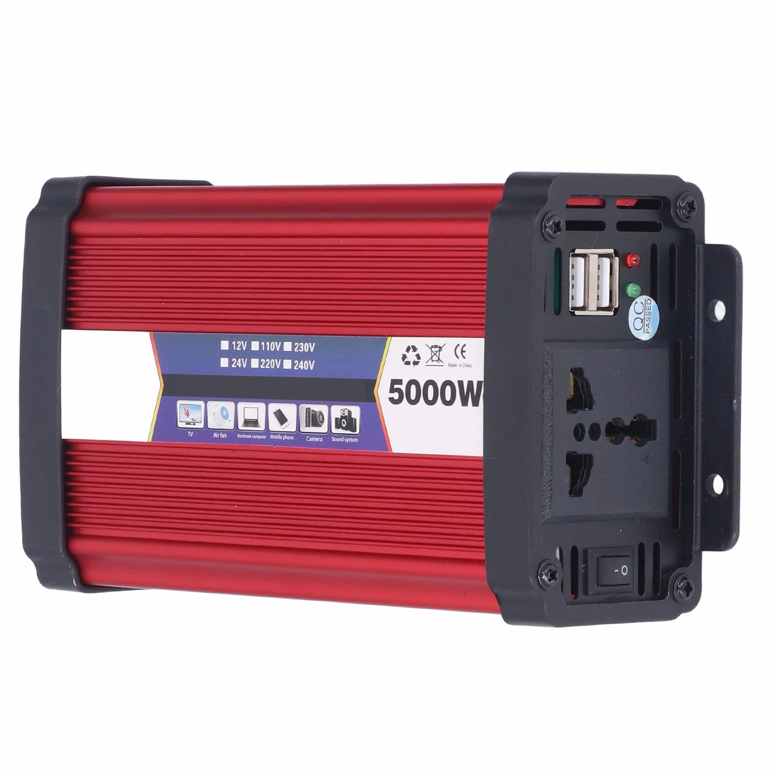 Falownik 1000 W, 12 V/24 V do 110 V/220 V 5000 W Moc Szczytowa Falownik Sinusoidalny do Pojazdów Samochodowych RV (24 V do 220 V)