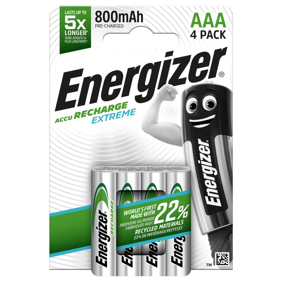 Energizer ENR Extreme NH12 800 BP4 Pre-Ch Zestaw Akumulatorów Wielorazowych, 4 Sztuki