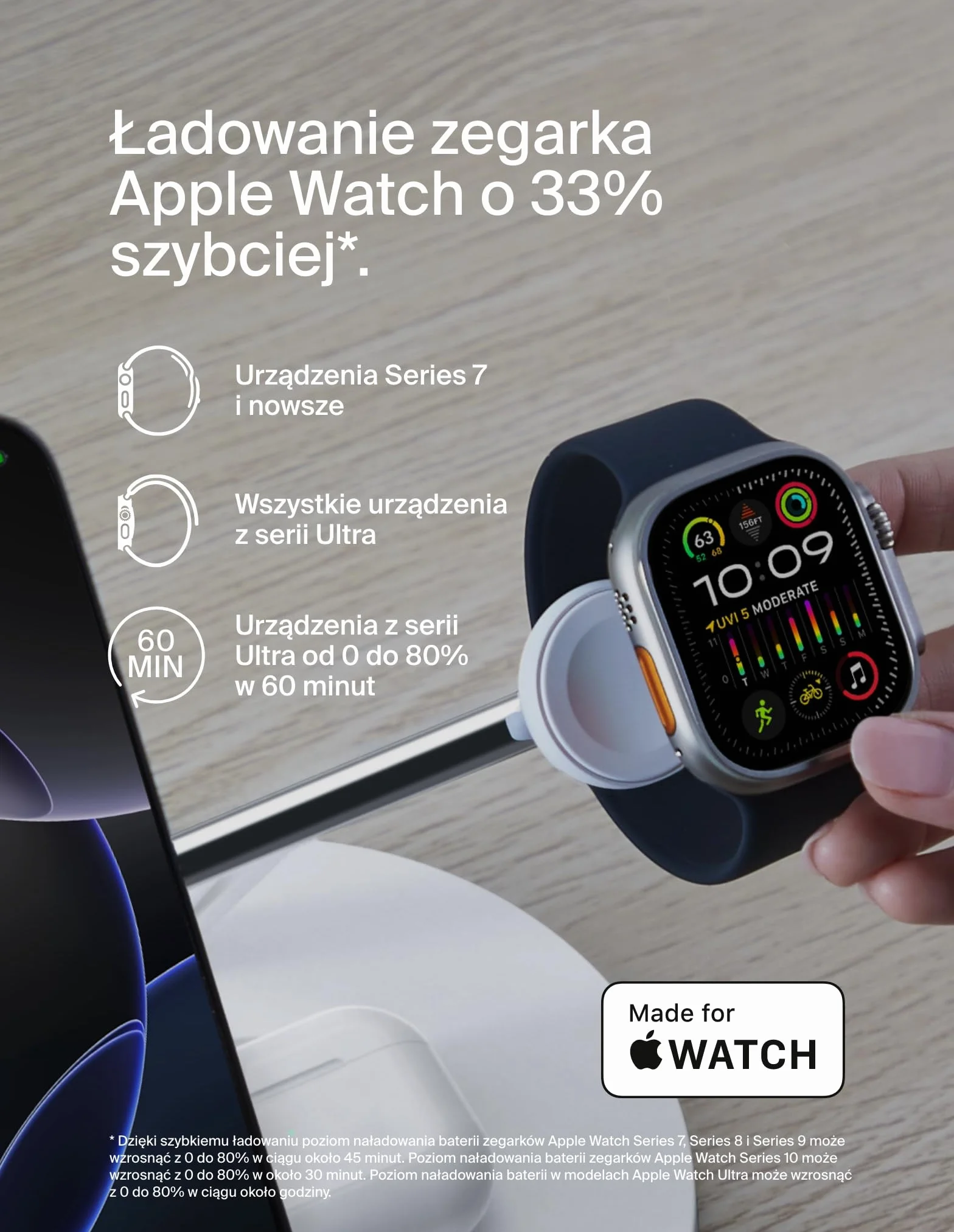 Belkin BoostCharge ładowarka Qi2 3 w 1, stacja do ładowania bezprzewodowego zgodna z MagSafe, ładowarka Qi2 do urządzeń Apple iPhone serii 16, Apple Watch i AirPods, zasilacz w zestawie – biała