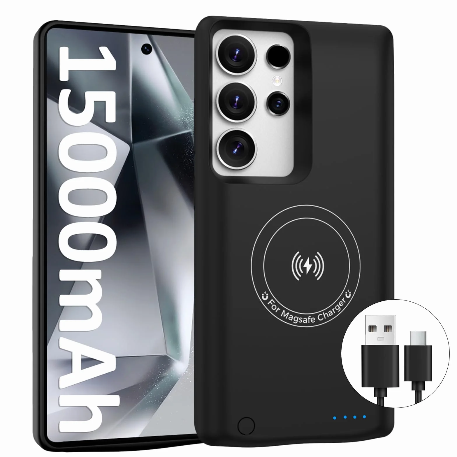 Samsung Galaxy S24 Ultra Powerbank 15000 mAh GaN Szybka Ładowarka Bezprzewodowa USB-C 20W