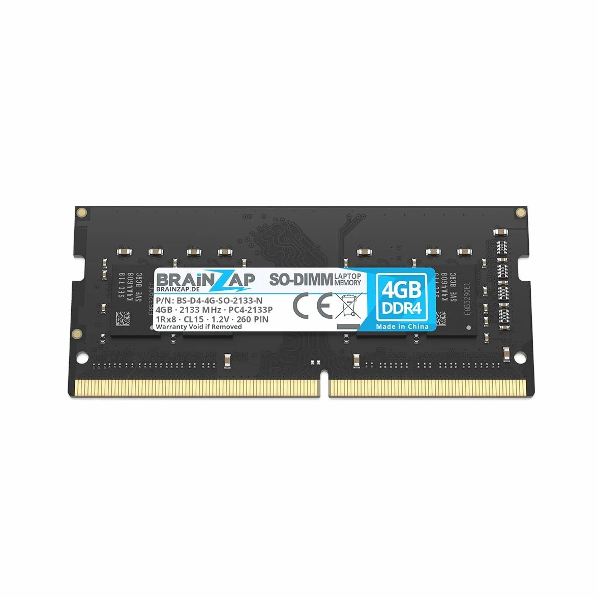 BRAINZAP 4 GB DDR4 RAM SO-DIMM PC4-2133P 1Rx8 2133 MHz 1,2 V CL15 notebook pamięć robocza