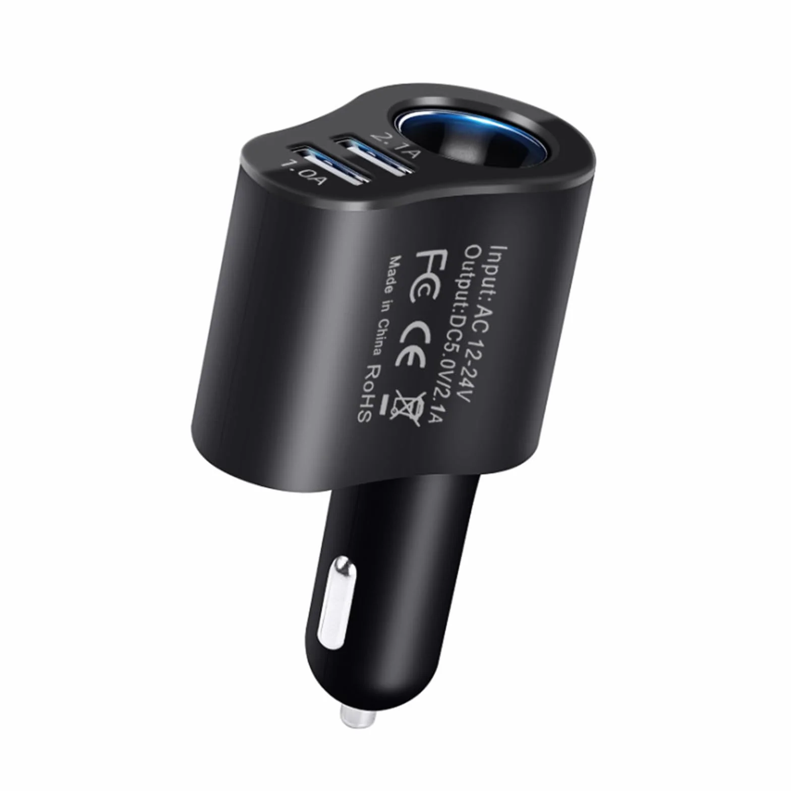 Powice Adapter do gniazda zapalniczki samochodowej 3 w 1, rozdzielacz USB, 12 V, ładowarka samochodowa, rozdzielacz zapalniczki samochodowej 12 V/24 V DC 120 W z podwójnym portem USB do 16 15 14 13 12