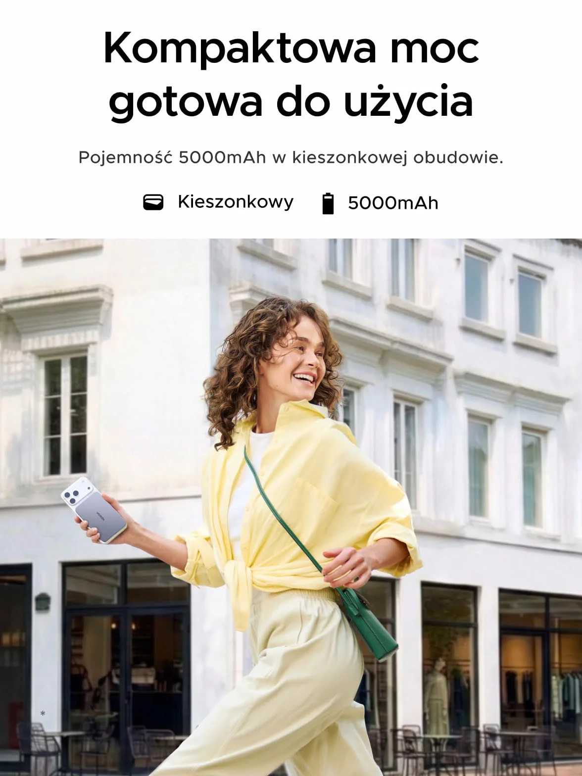 UGREEN MagFlow Air Power bank, ultracienki power bank MagSafe o pojemności 5000mAh i mocy 15W, certyfikat Qi2, szybkie ładowanie PD 20W, ergonomiczna konstrukcja, do modeli 17/16/12-15, Szary