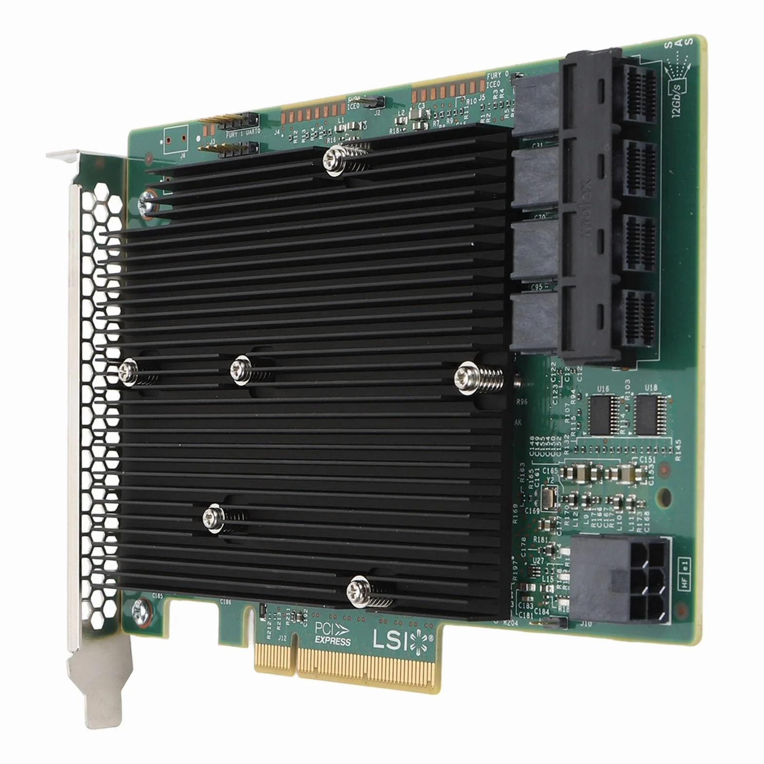 Karta HBA Kontrolera LSI 9300-16i SAS, 16-portowy Adapter Magistrali Hosta SATA SAS 12 Gb/s, Ekspander RAID PCIe 3.0, Bez RAID, dla dla Linux dla VMware dla FreeBSD