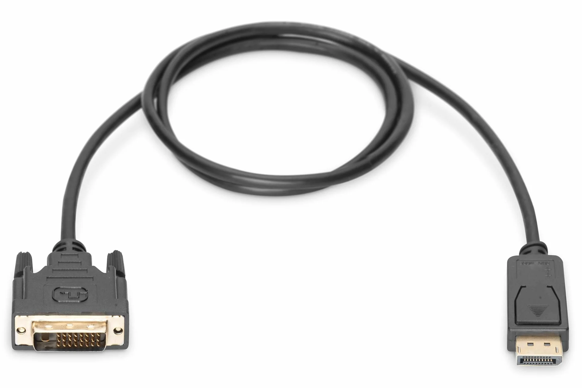 DIGITUS Kabel adaptera DisplayPort – DP – DVI (24+1) – Full HD 1080p/60 Hz – Displayport 1.1a – 1m – z blokadą – odpowiedni do monitorów, kart graficznych – Polybag – czarny