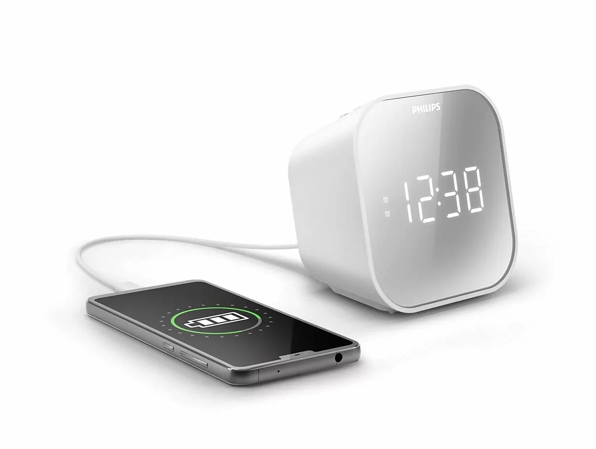 Philips Wake-Up TAR4406/12 Budzik, Biały, 12 x 12 cm