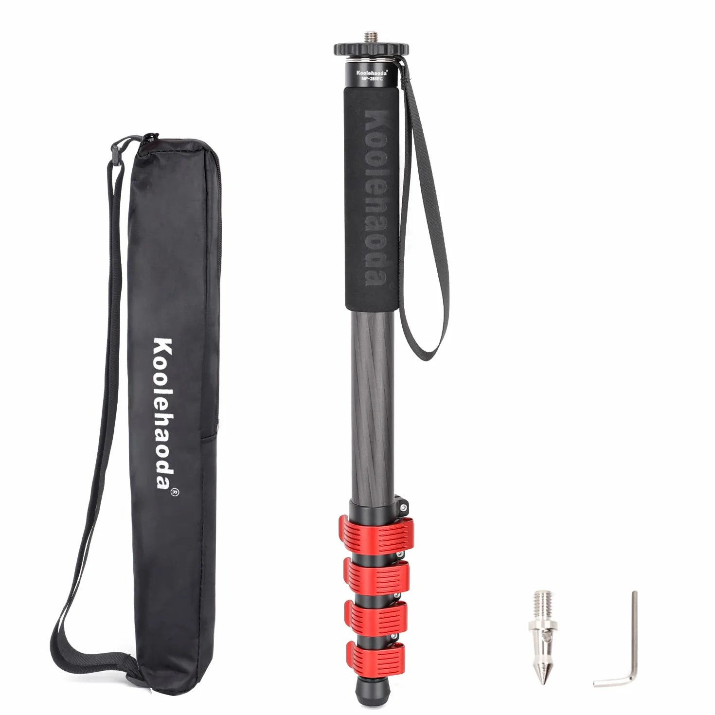 Koolehaoda Carbon Fiber Camera Monopod 28mm Tube 5-Section 166cm Unipod