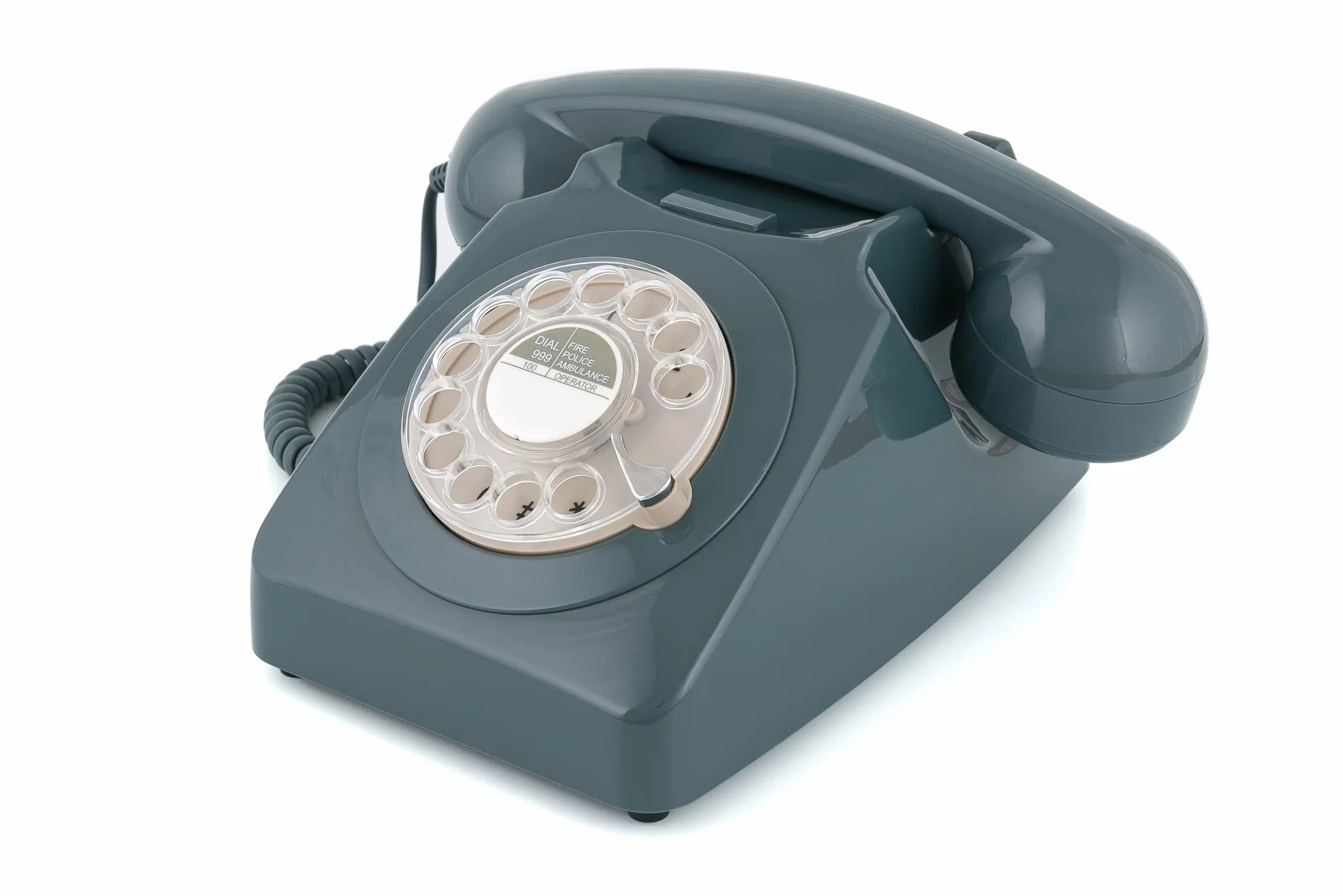 GPO 53311 GPO746RGY 746 Desk Phone Rotary Dial Grey,16 x 21.5 x 14.5 cm,Grijs