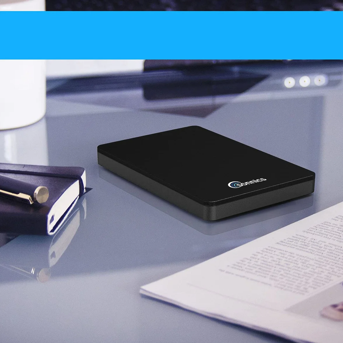 Sonnics 1TB USB 3.1 typu C Dysk twardy przenośny zewnętrzny kompatybilny z komputerami z systemem Windows, Mac, Smart TV, konsolami Xbox One/Series X i PS4/PS5, czarny
