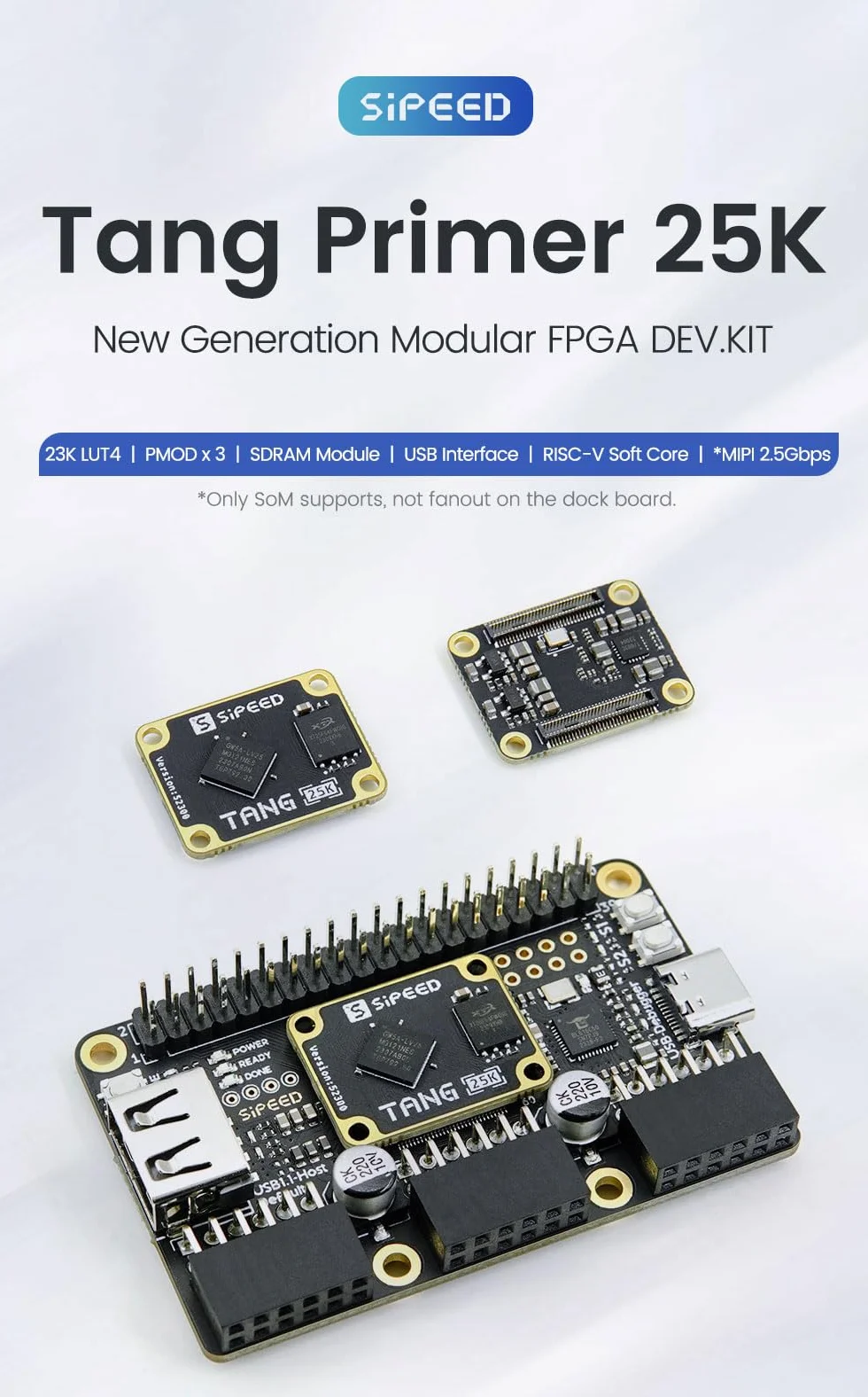youyeetoo Sipeed Tang Primer 25K Dock FPGA Development Board MCU, RISCV, modularyzacja, Gowin GW5A, PMOD SDRAM, 23 K LUT4, MIPI 2,5 Gbps (25 K Pmod + SDRAM pakiet)