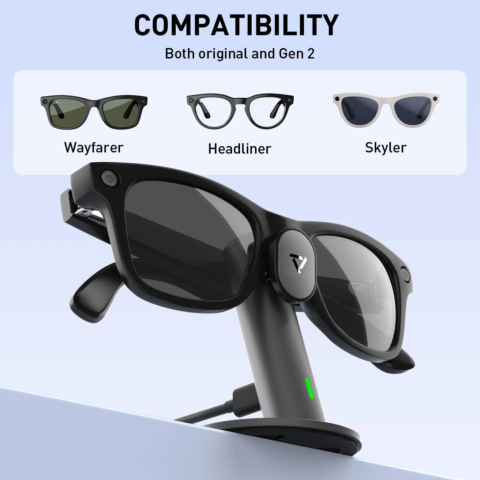 PRISMXR Stojak ładujący Carina S1 do okularów Ray-Ban Meta szary