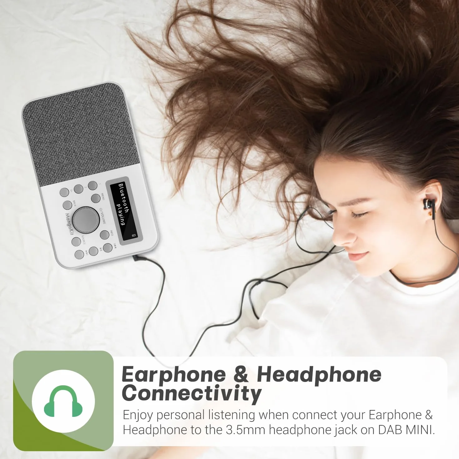 PR2S Przenośne Radio Cyfrowe DAB i FM z Głośnikiem Bluetooth, Budzikiem, 40 Stacji, Szary