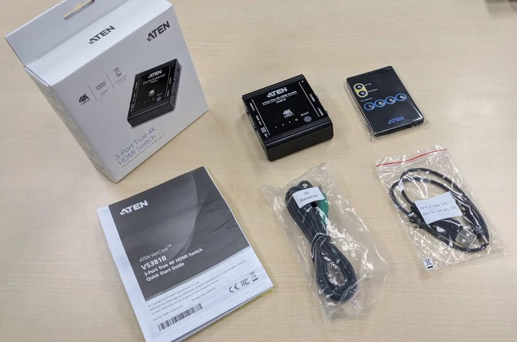 ATEN VS381B Przełącznik audio/wideo 4K HDMI 3 źródła 1 wyjście