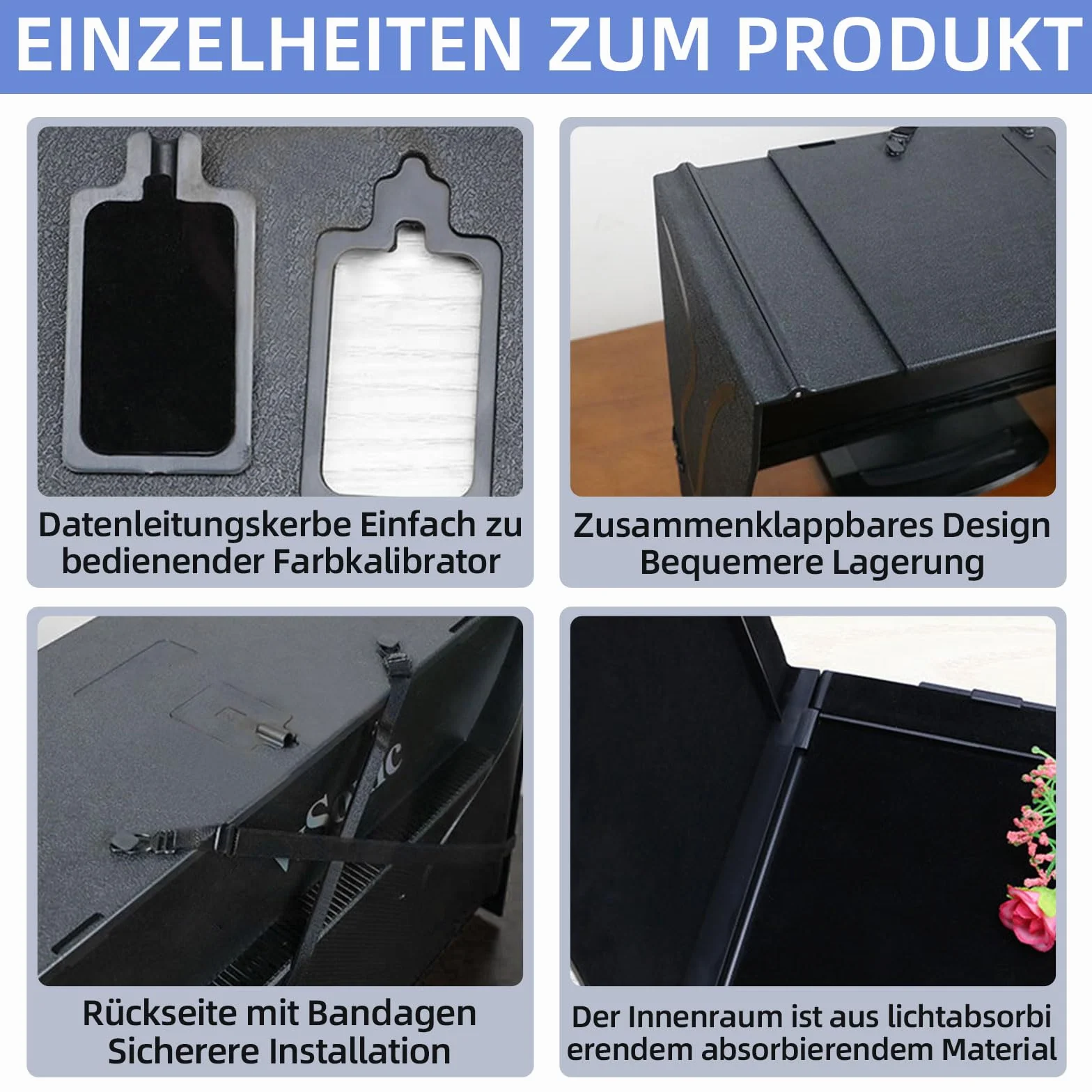 Osłona monitora, ochrona przed słońcem, ochrona przed słońcem do laptopów, regulowana osłona monitora, składana osłona, zapewnia ochronę prywatności, pasuje do praktycznie wszystkich laptopów