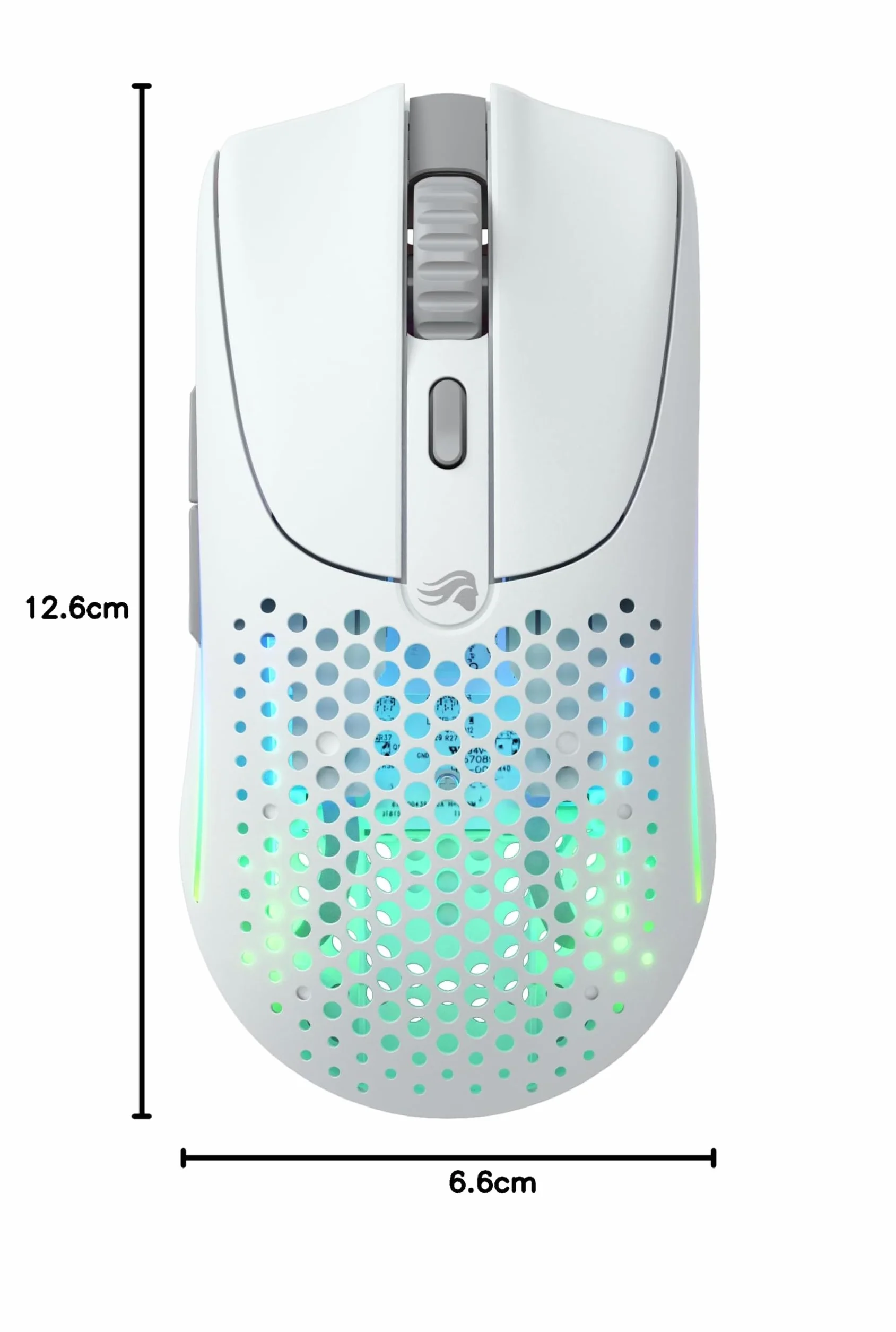 GLORIOUS Gaming Model O 2 Wireless – hybrydowa 2,4 GHz/Bluetooth, długi czas baterii, superlekka (68 g), czujnik BAMF 2,0 26k, RGB, oburęczna, 6 przycisków, ślizgacze – biel